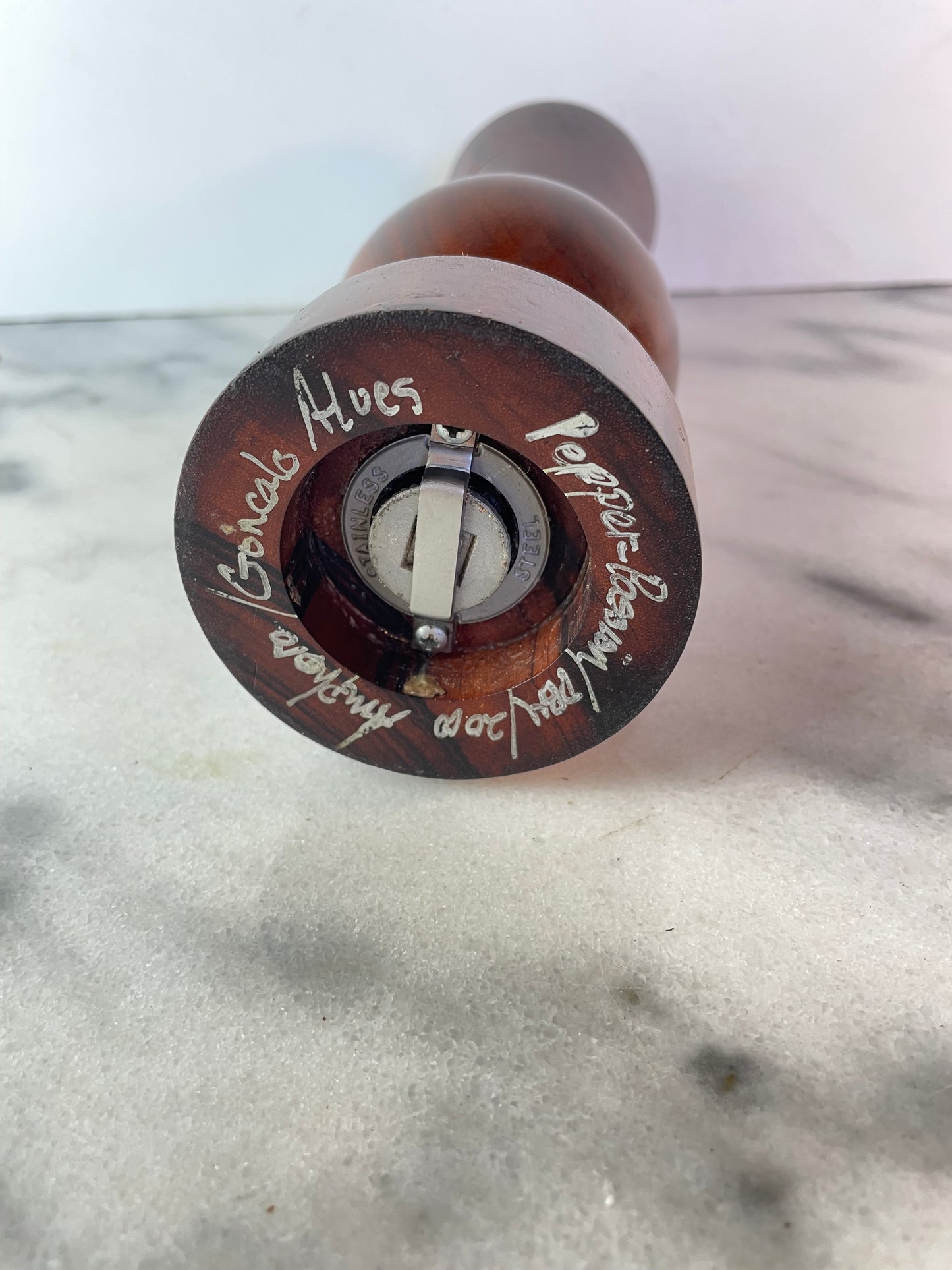 Signed Vintage Exotic Goncalo Alves Tigerwood Pepper Grinder – Studio Handcrafted Woodcraft