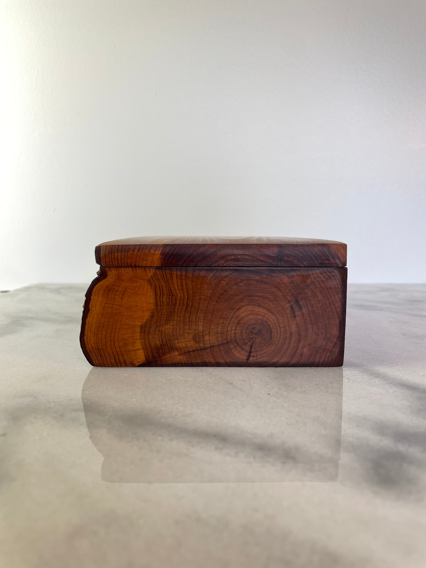 Mid 20th Century Hand Crafted Live Edge Wood Stash Box