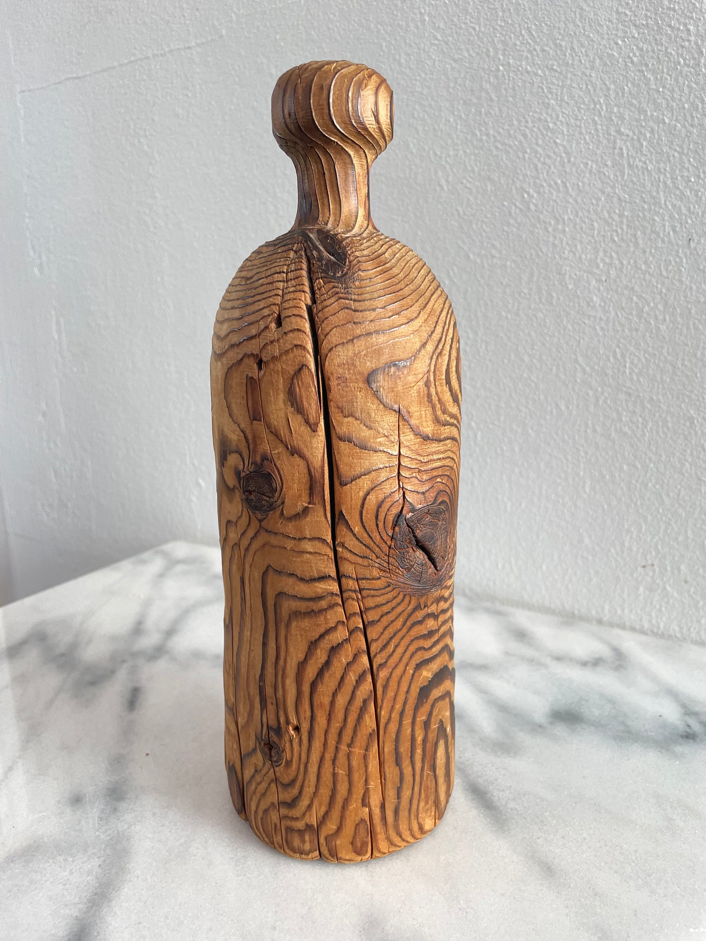 Vintage Robert Cumpston Handmade Wood Rustic Weedpot Bottle Form