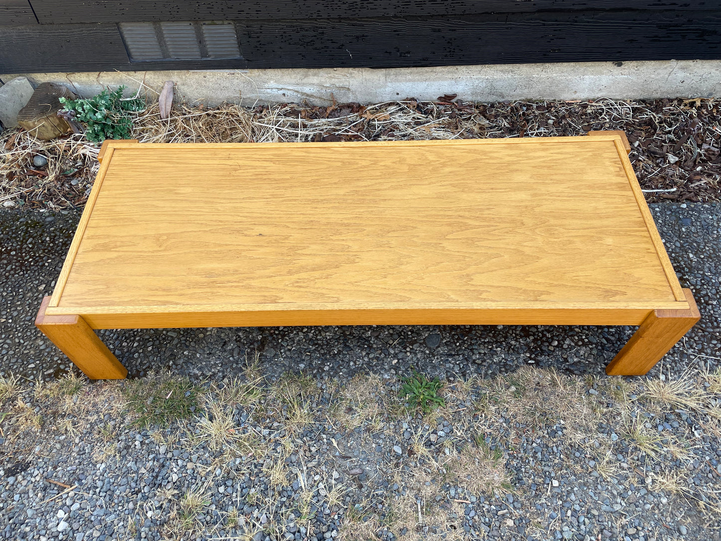 1970s Late Modern Japanese Style Low Oak Coffee Table in the Style of Tage Poulsen