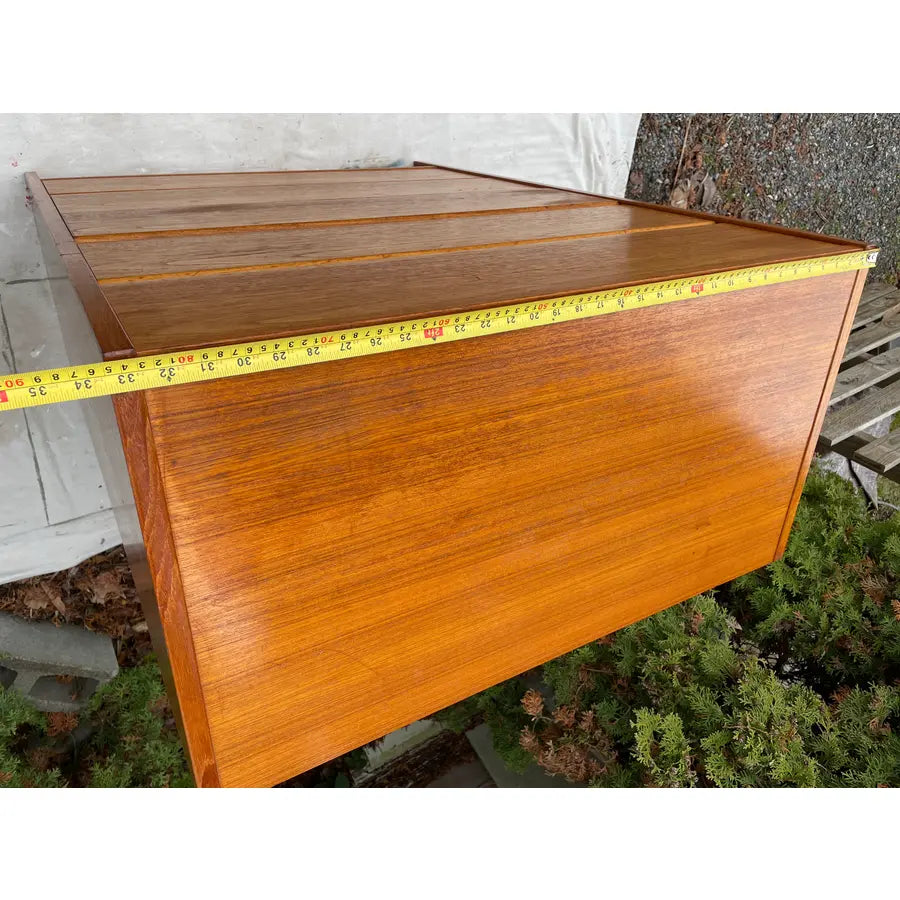 Mid 20th Century Danish Modern Teak Dresser: Mid Century Tallboy, 5 Drawers