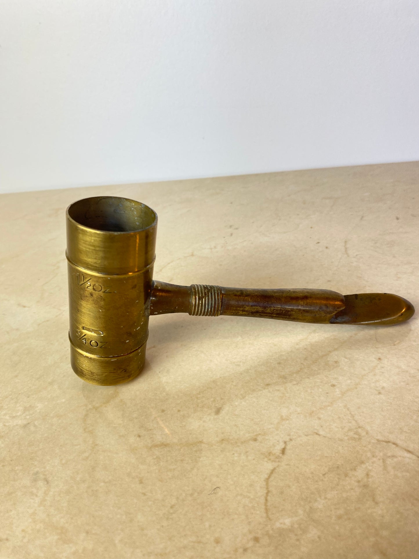 Vintage Chase Usa Art Deco Brass Jigger With Bottle Opener