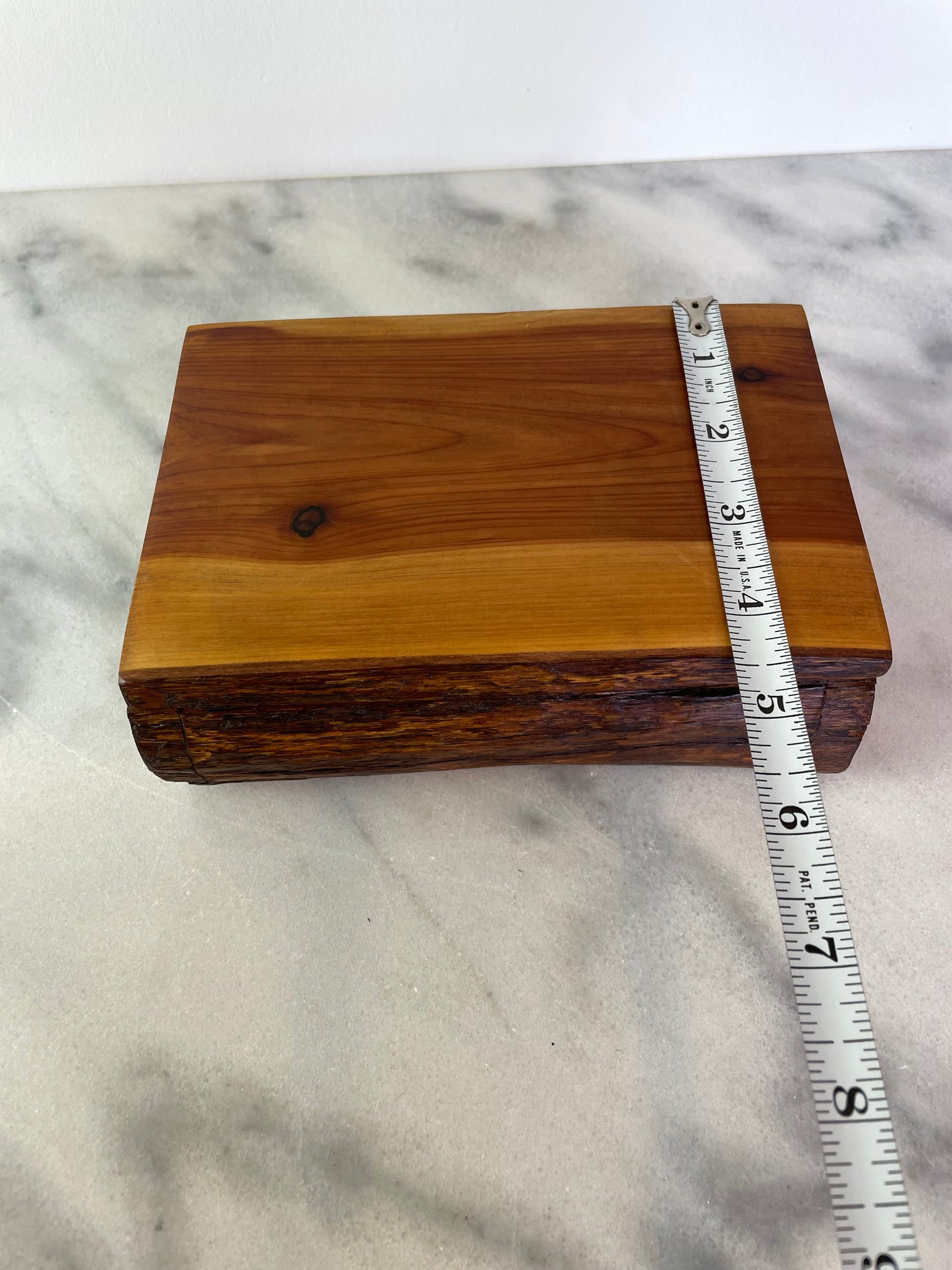 Mid 20th Century Hand Crafted Live Edge Wood Stash Box