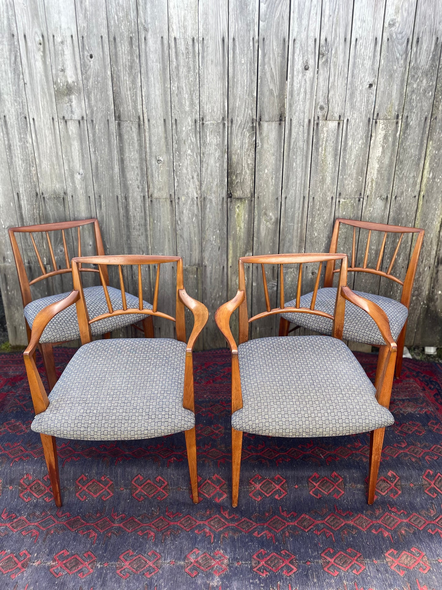 Mid 20th Century Edward Wormley for Dunbar Spindle Back Dining Chairs Set of 4