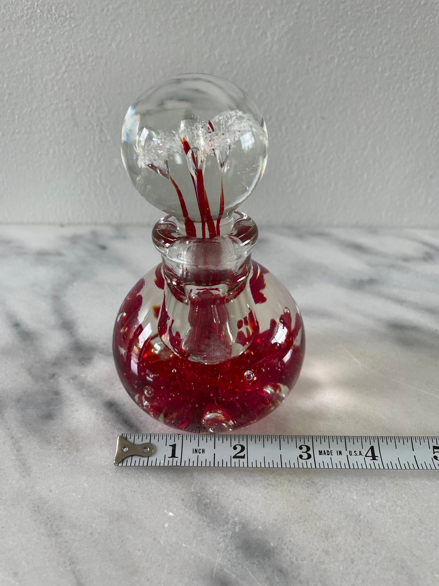 Mid 20th Century Bill Knight Blown Art Glass Perfume Bottle Paperweight