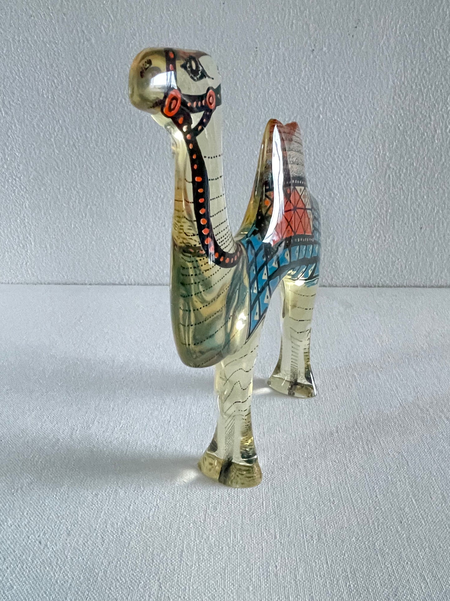 1970s Abraham Palatnik Lucite Camel Sculpture Figurine, Signed