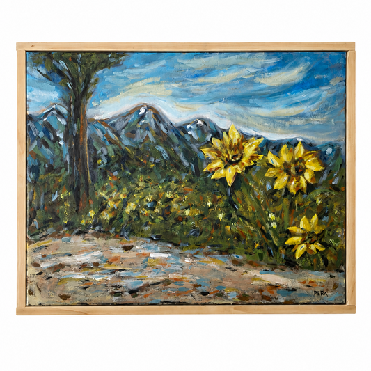 Original Pacific Northwest Landscape Painting – Icicle Ridge, Leavenworth by Francisco Peña – Framed 21” x 17”
