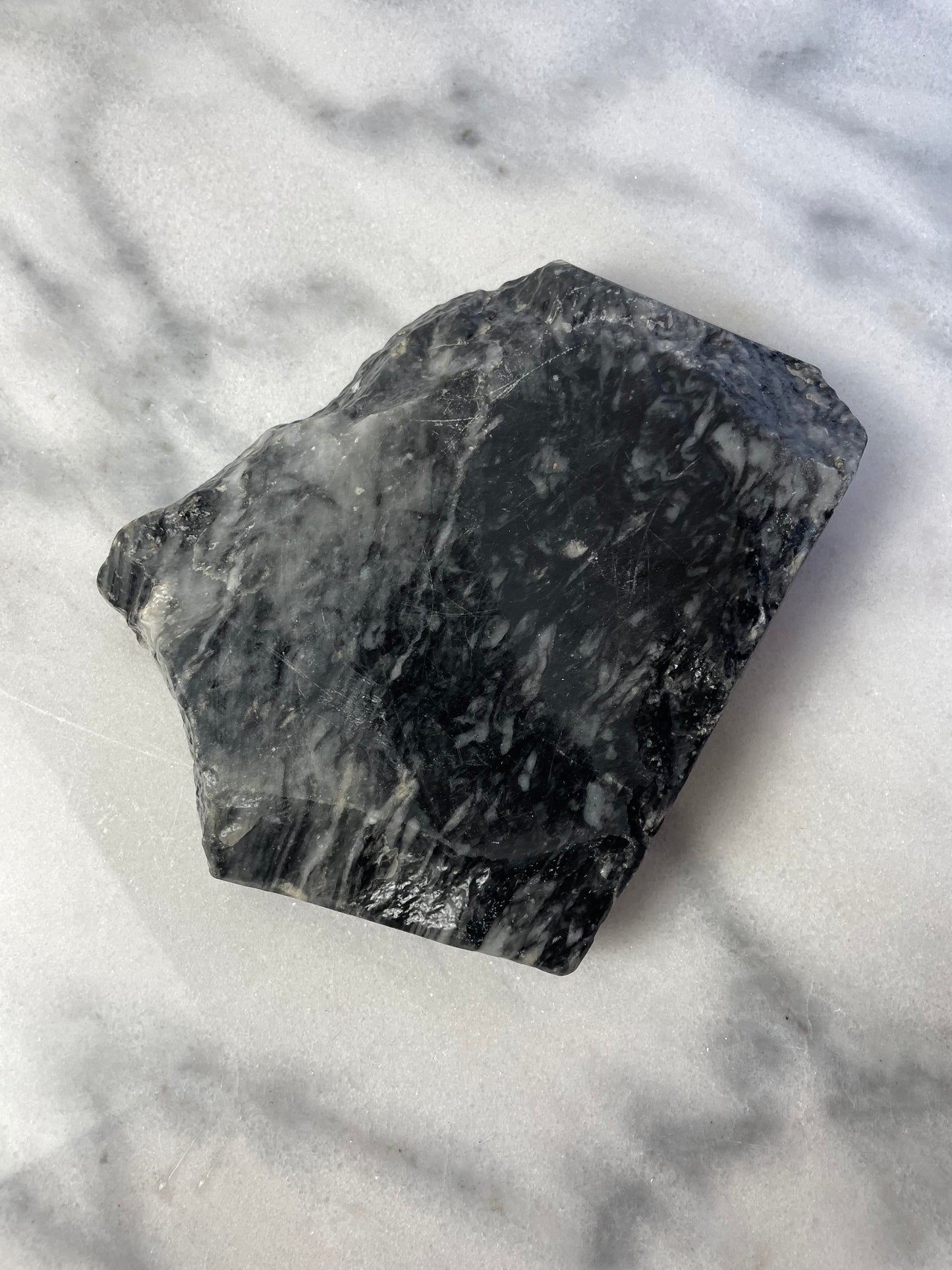 Mid 20th Century Organic Live Edge Polished Marble Ashtray