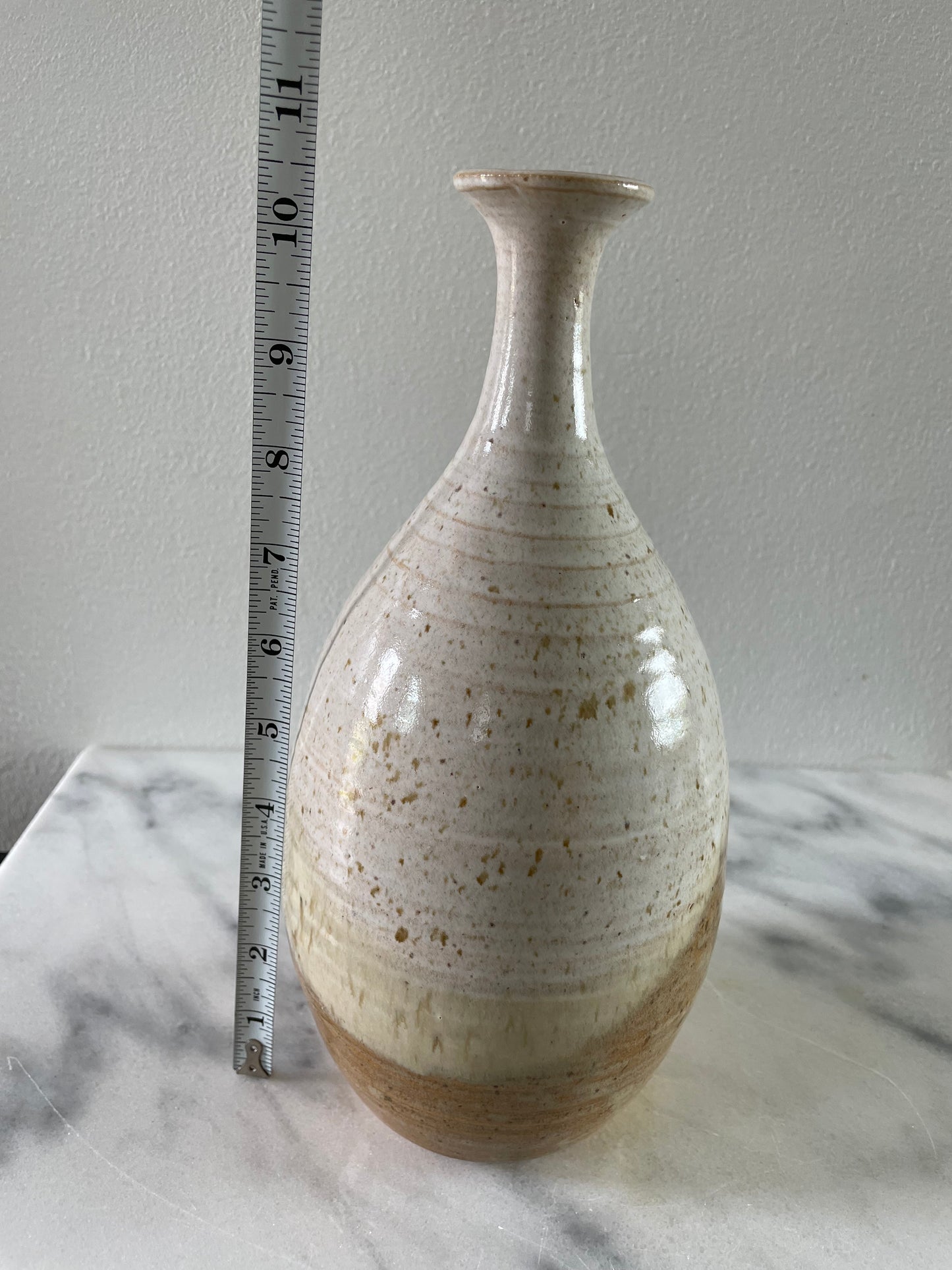 Mid-Century Signed Studio Ceramic Bottle Form Vase