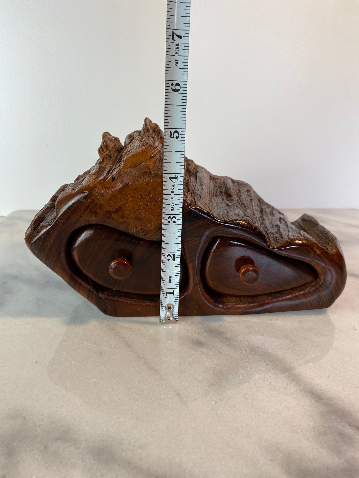 Mid 20th Century Studio Craft Raw Edge Tropical Hardwood Jewelry Box by Galería Arenal