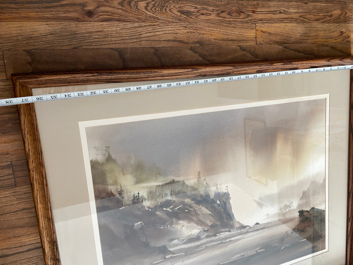 John Ebner Seaside Pacific Northwest Landscape Watercolor on Paper Framed & Matted