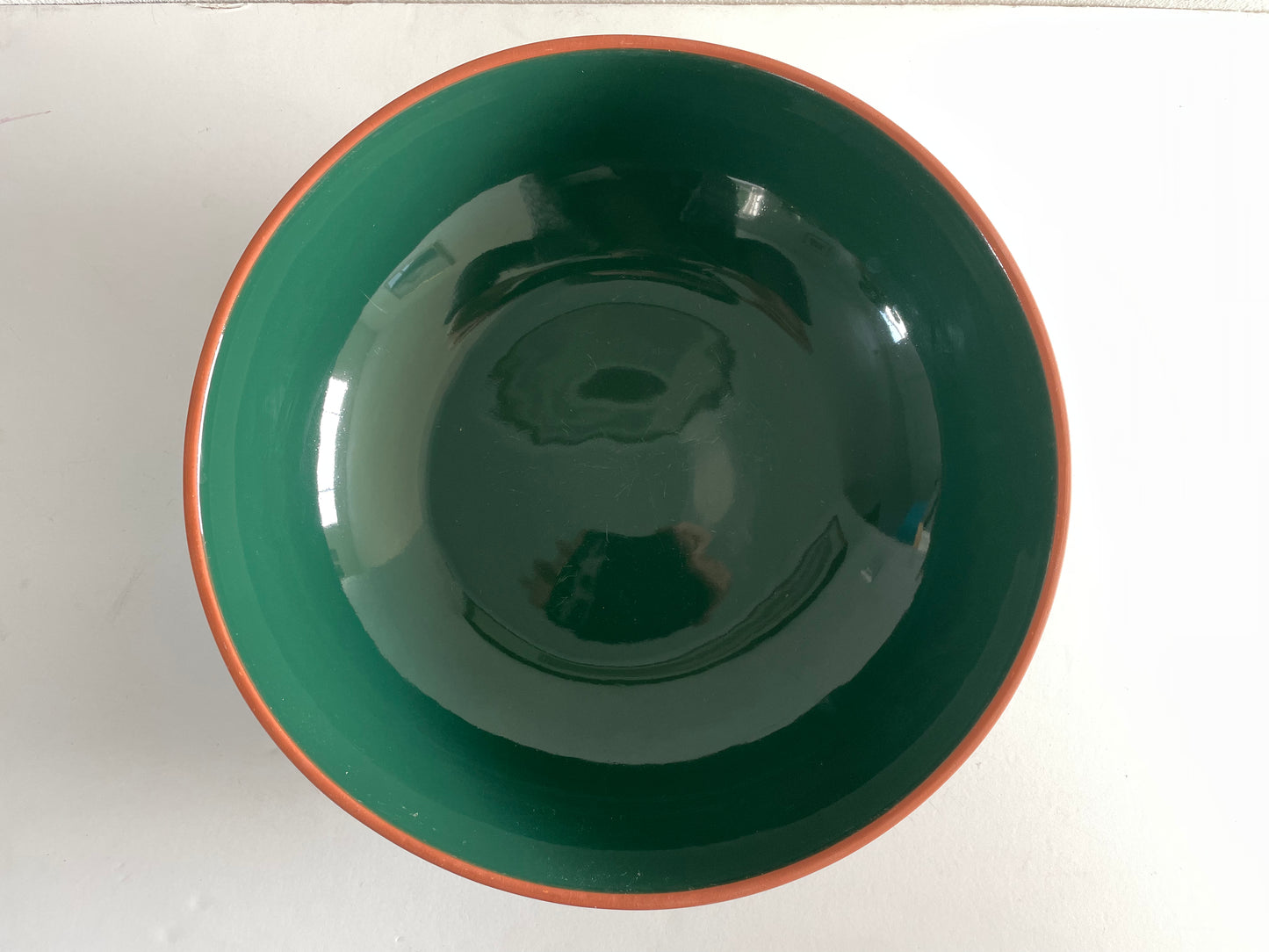 Vintage 1990s Dansk Deep Green Large Serving Pasta Bowl Ceramic Platter