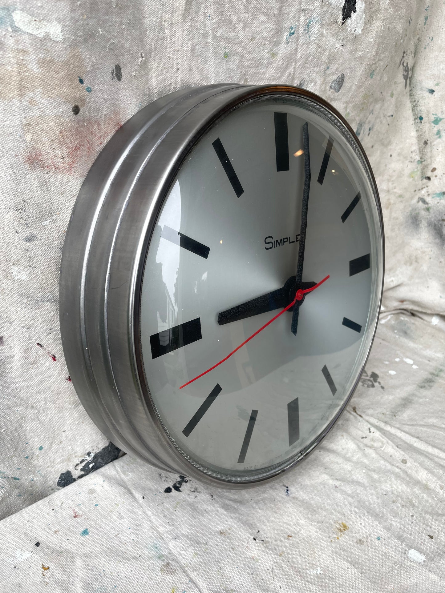 Vintage Simplex Industrial Plugged Wall Clock