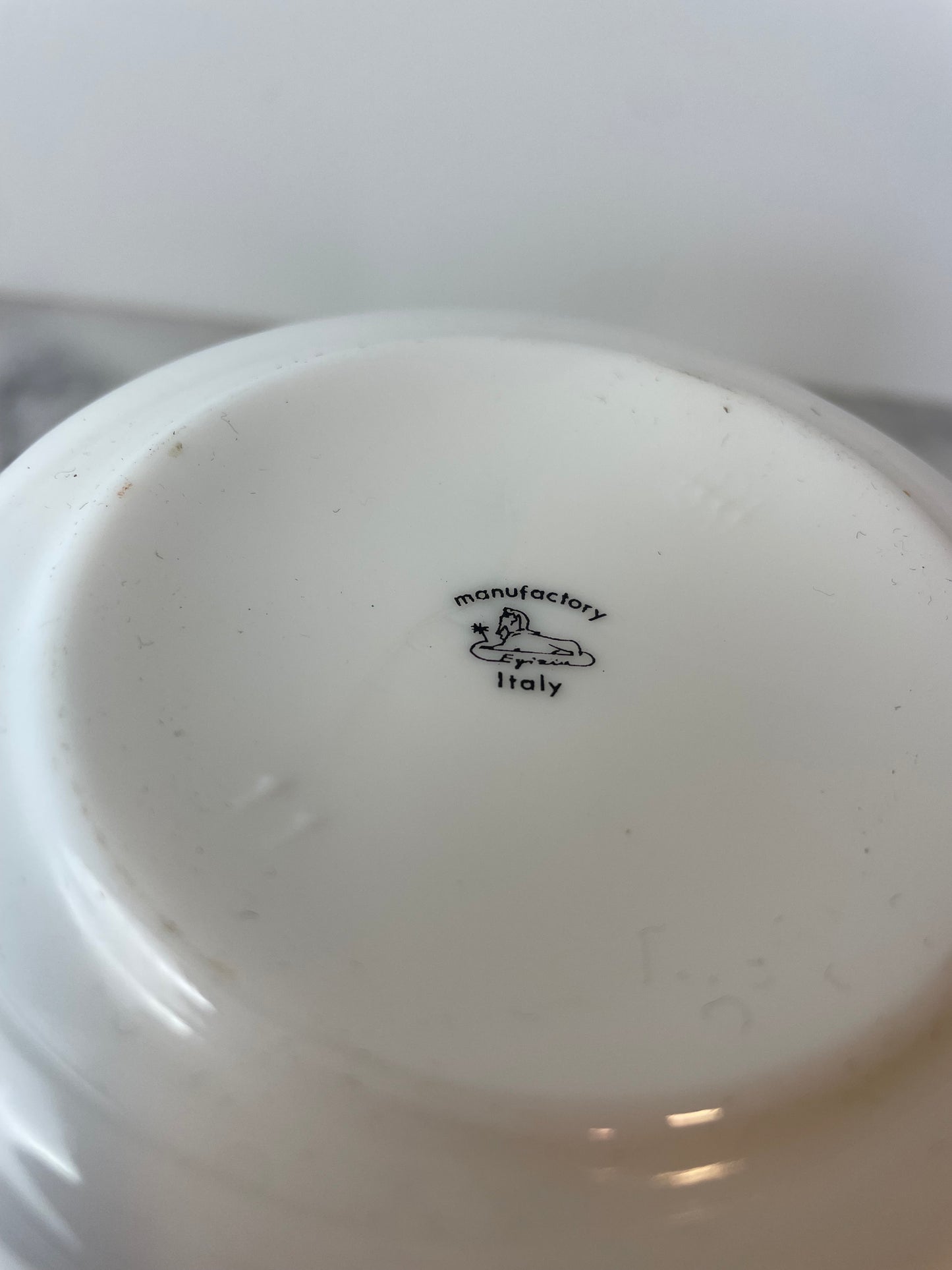 Egizia Italy Milk Glass Graphic Coffee & Sugar Canisters