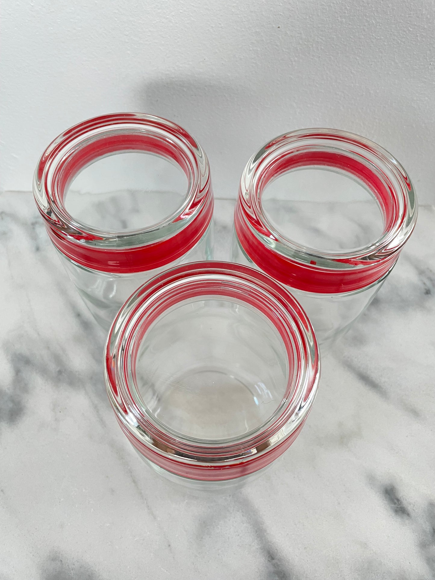 Vintage Post Modern Bormioli Rocco Italy Storage Jars - Set of 3