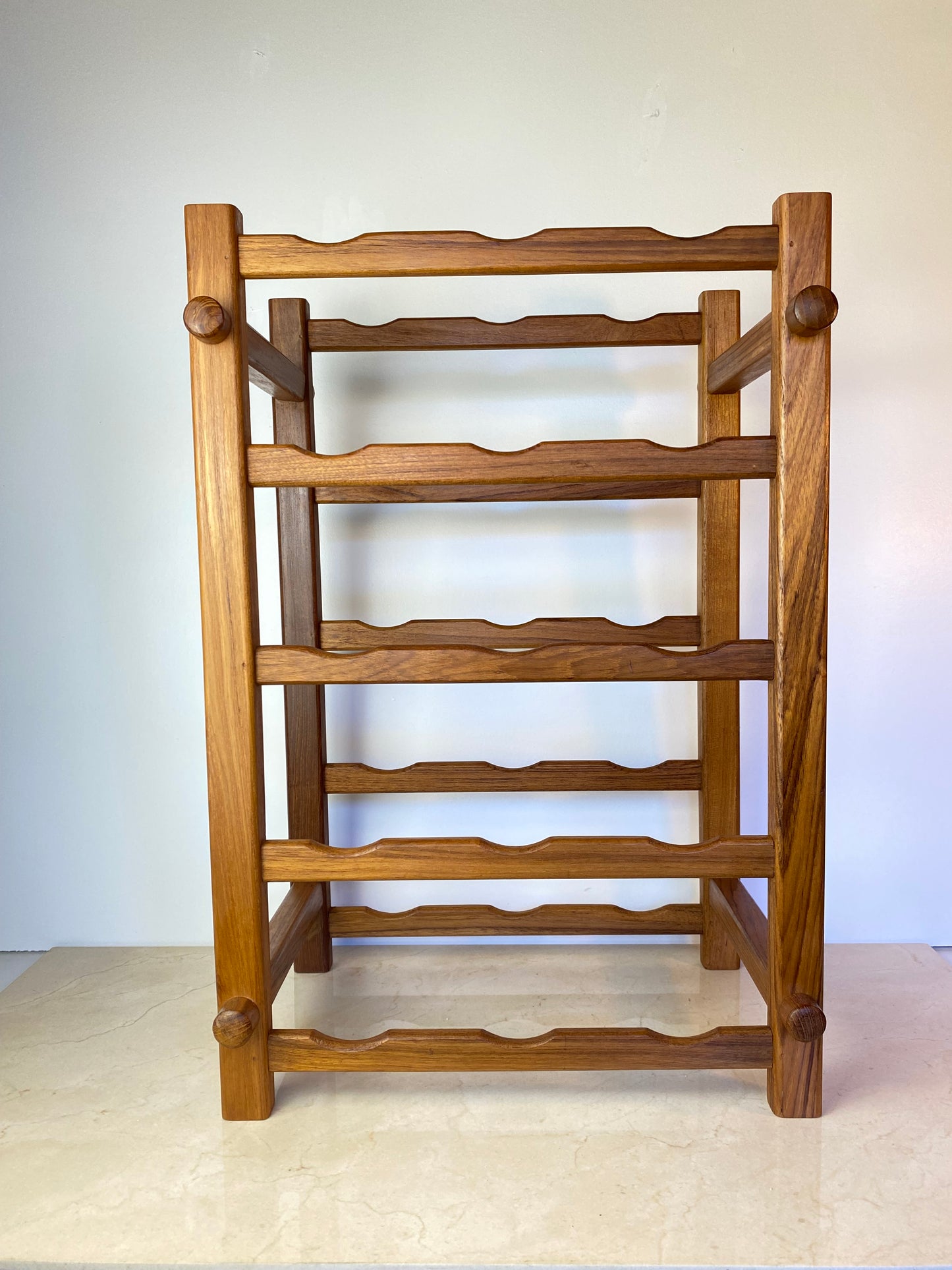 Vintage Winsome Wood Teak Wine Rack, Danish Modern Style