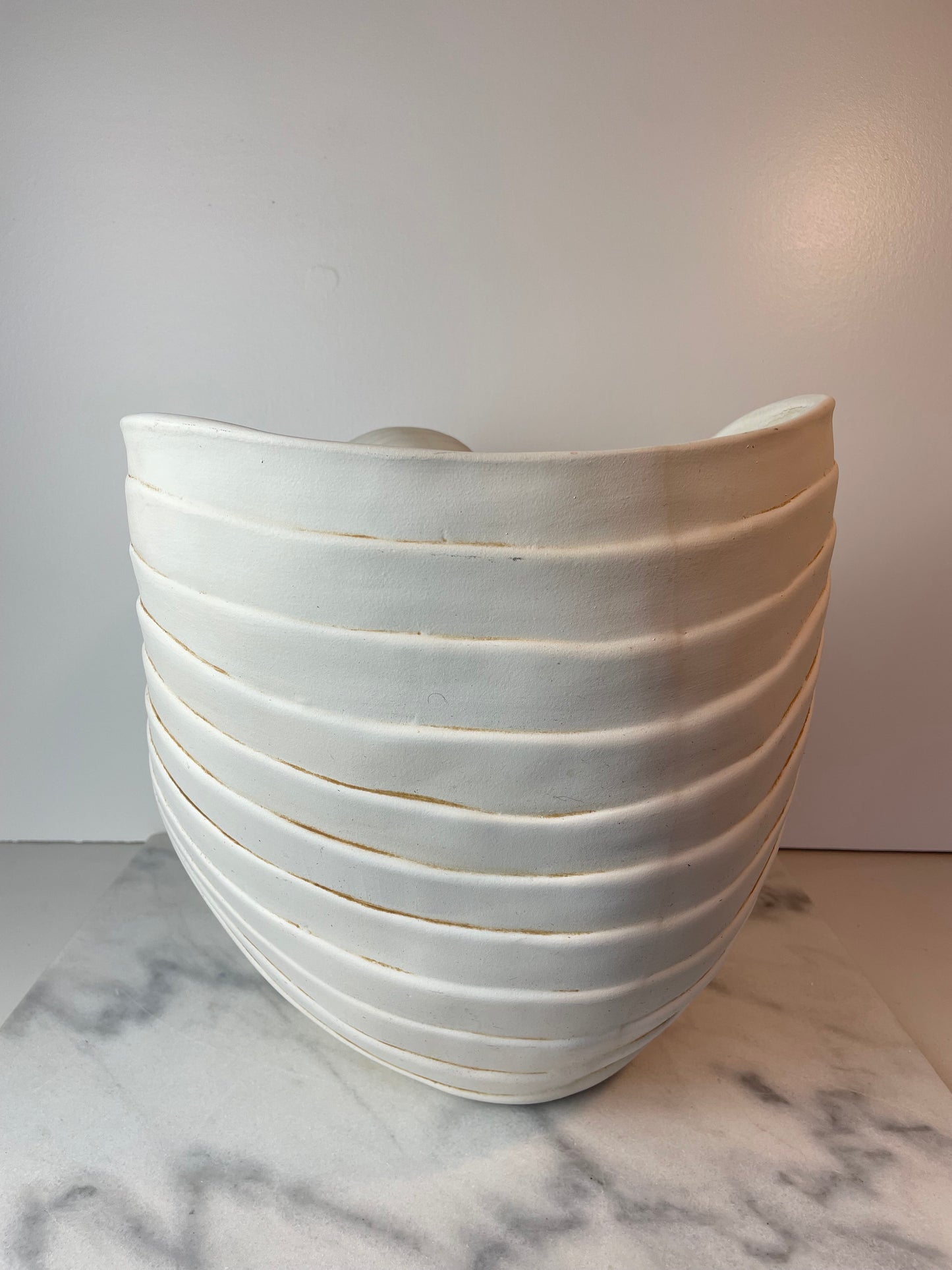 Large Scale Ceramic Nautilus Shell Sculptural Vessel