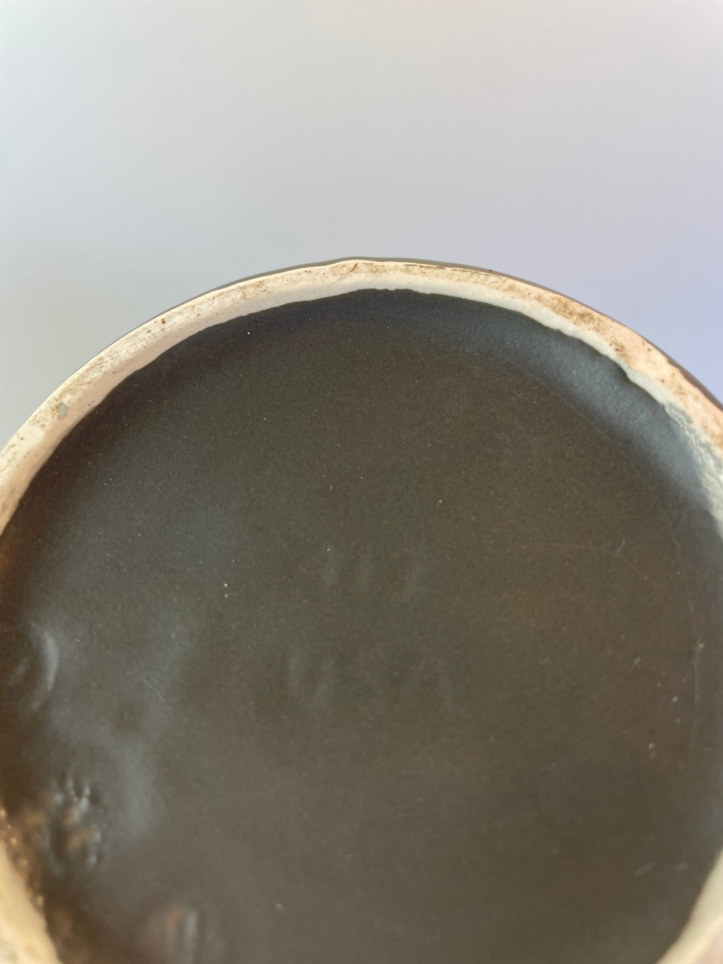 Mid 20th Century McCoy Harmony Line Hourglass Vase Matte Black Ceramic Pottery