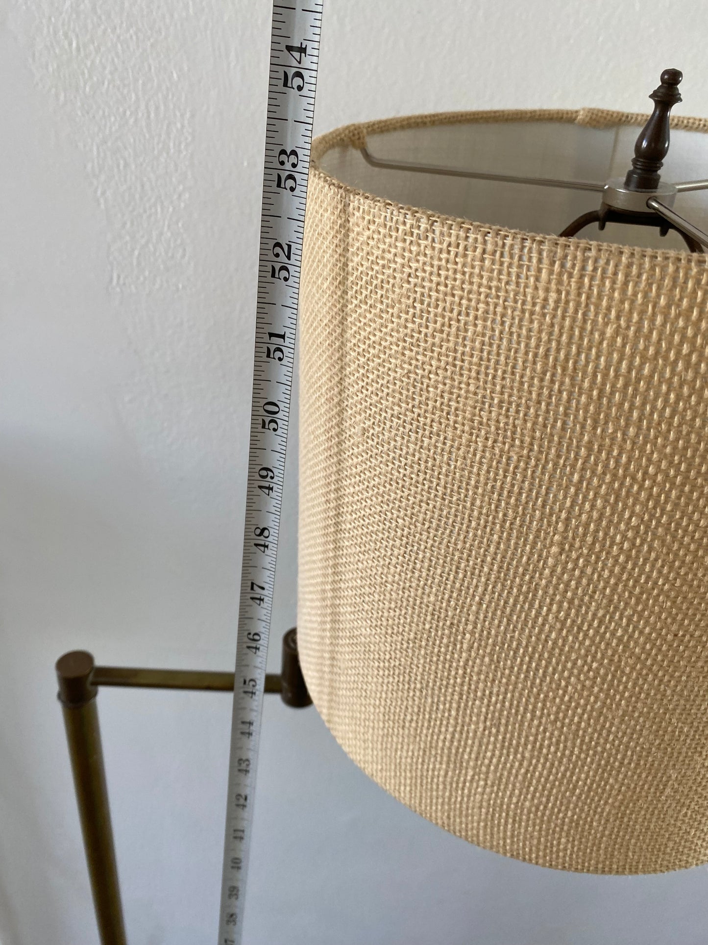 Vintage Brass Swing-Arm Library/Reading Floor Lamp