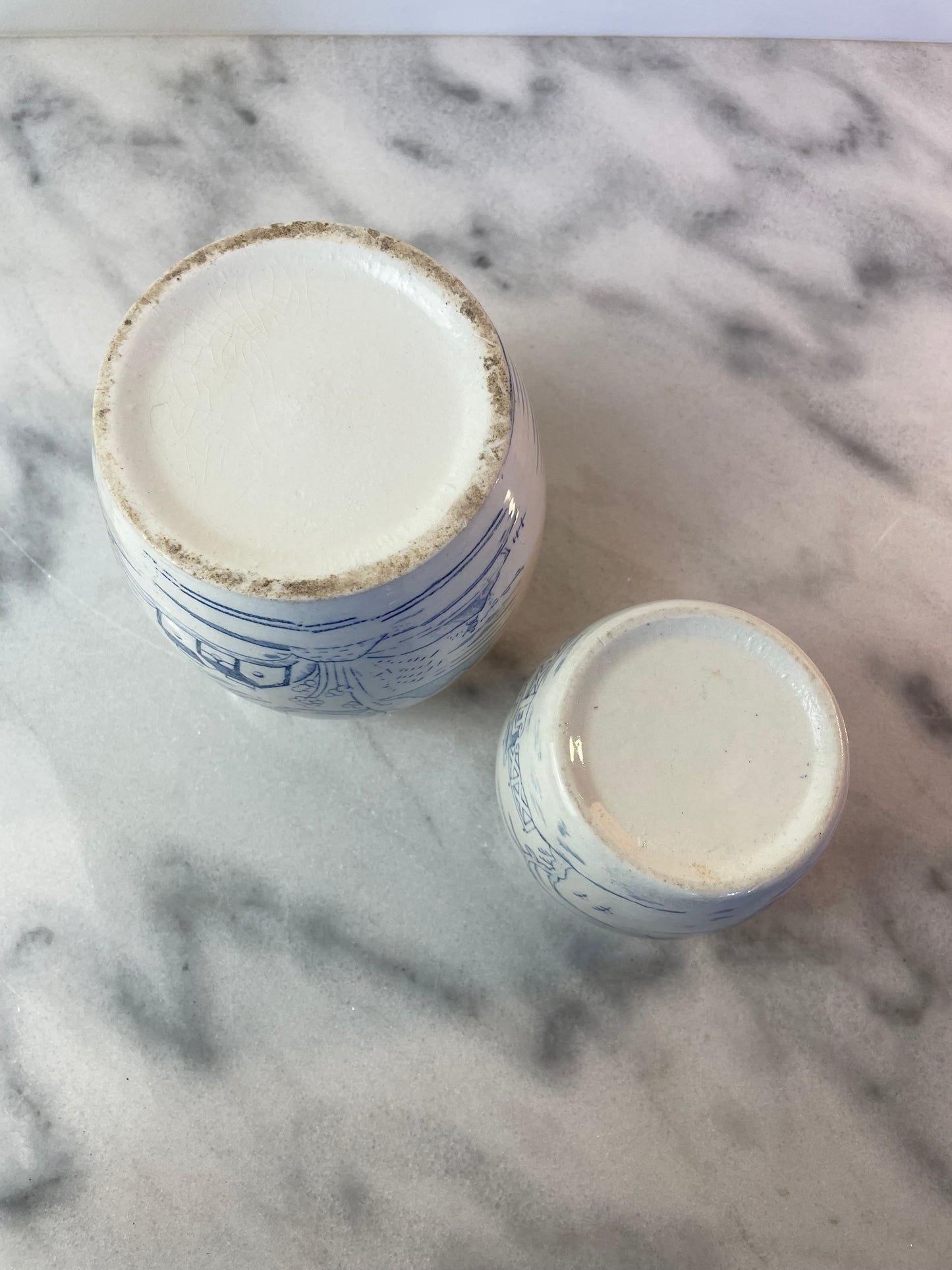 Antique Chinese Blue and White Ginger Jars – Pair of Hand-Painted Landscape Scene Porcelain Vessels