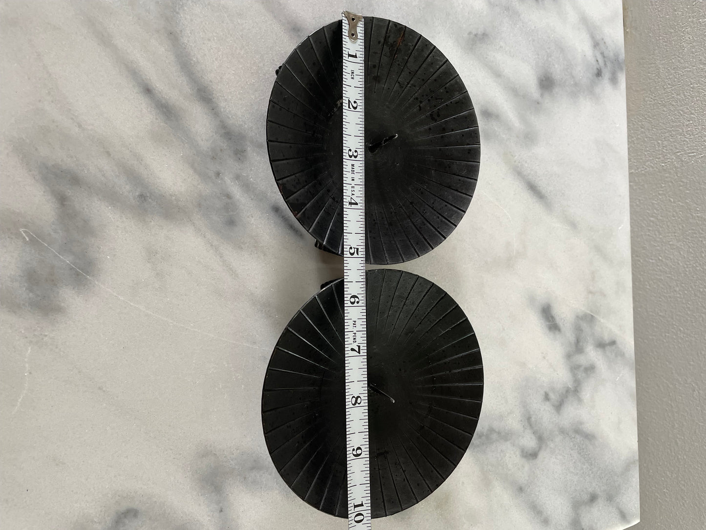 Mid 20th Century Austria Metalwork Pillar Candle Holders - A Pair