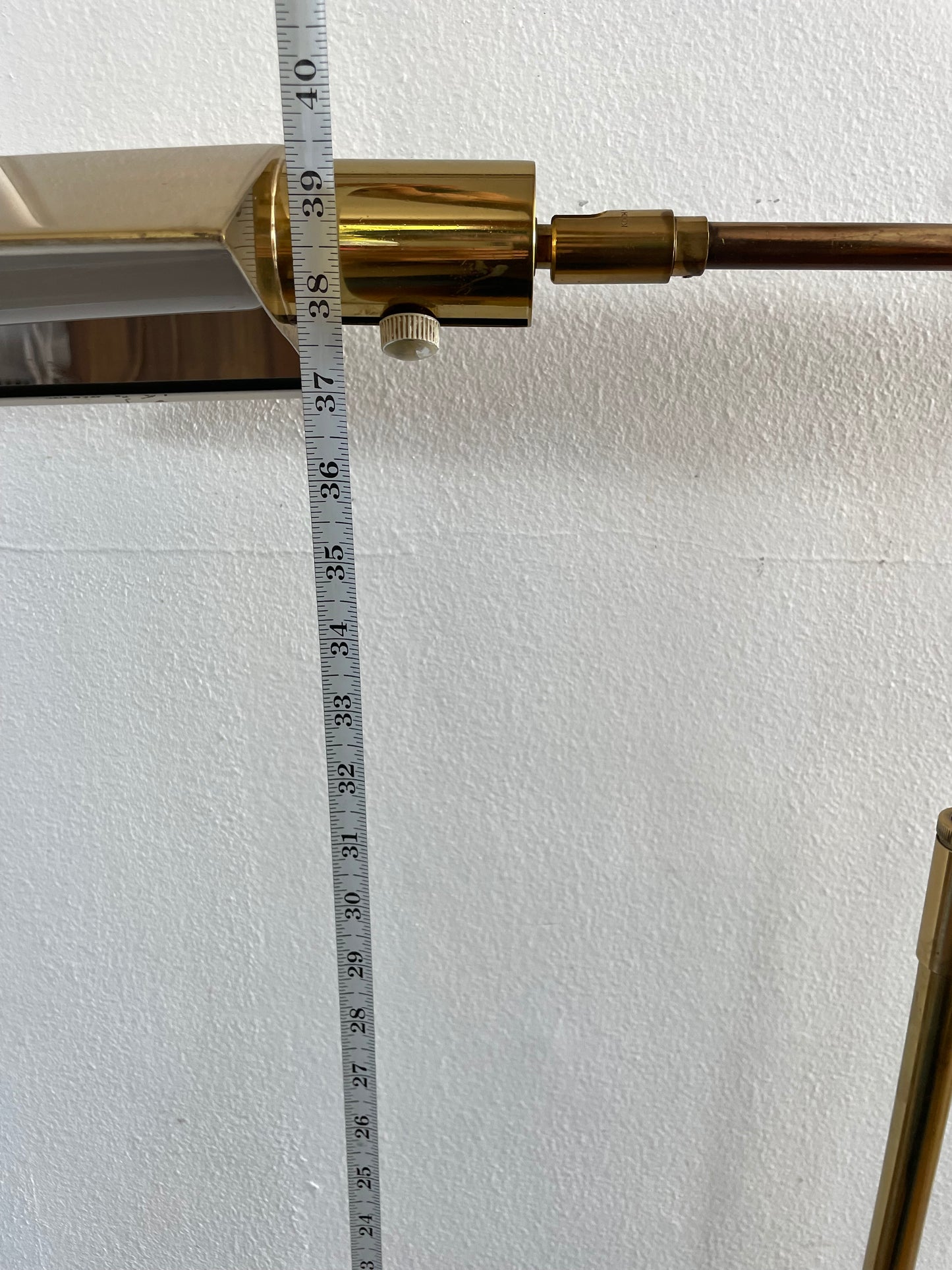 Mid 20th Century Koch & Lowy Brass Pharmacy Floor Reading Lamp With Dimmer