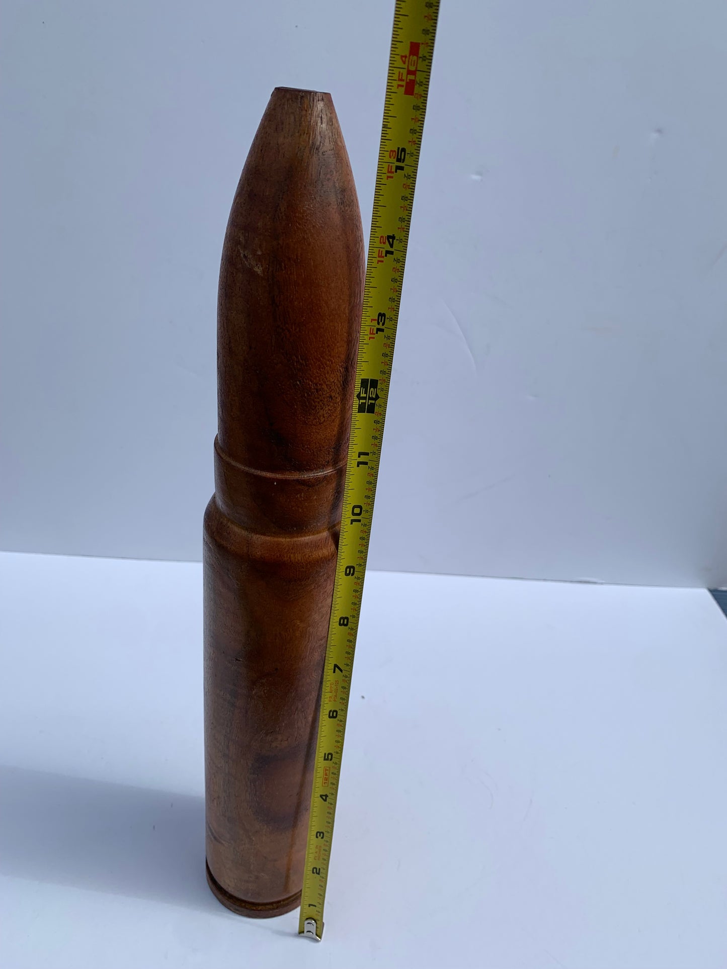 Handmade Wood Artillery Shell Sculpture