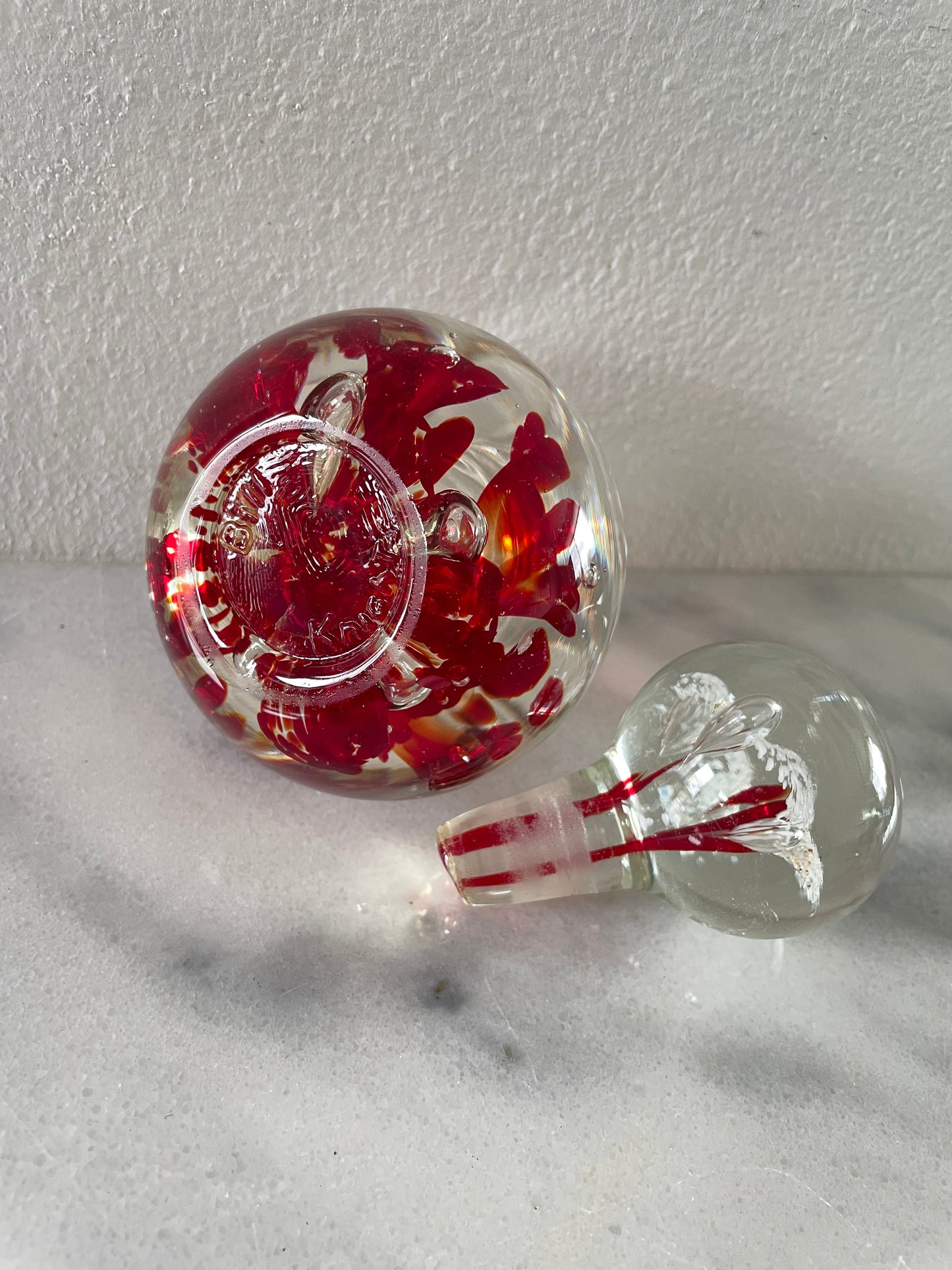 Mid 20th Century Bill Knight Blown Art Glass Perfume Bottle Paperweight