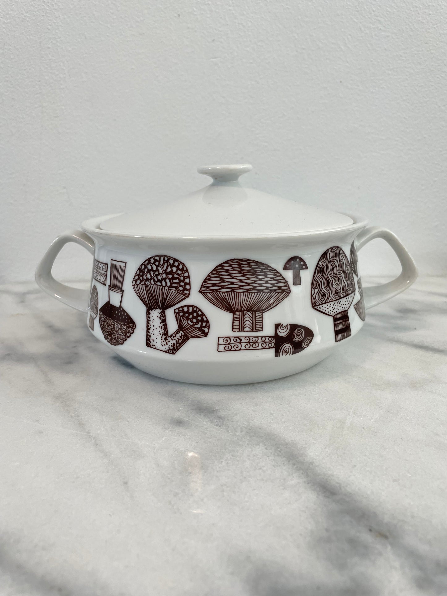 Vintage Kaj Franck Mushroom Casserole With Lid Porcelain Finland