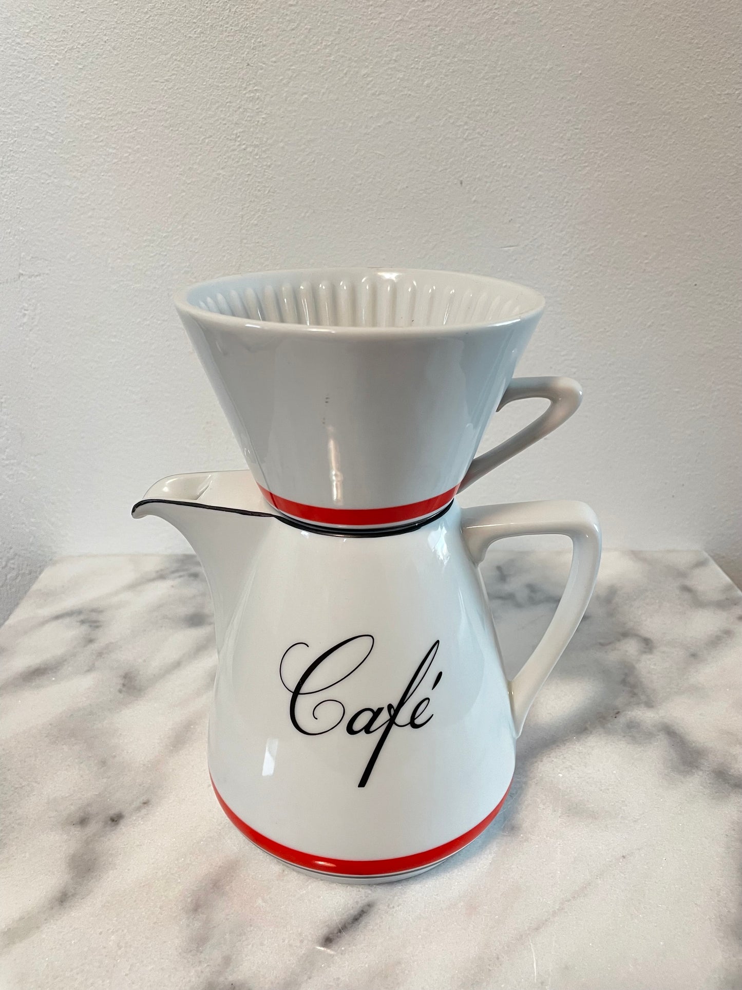 Mid 20th Century Modern Bon Appetite Porcelain Pour Over Coffee Service ‘Cafe’