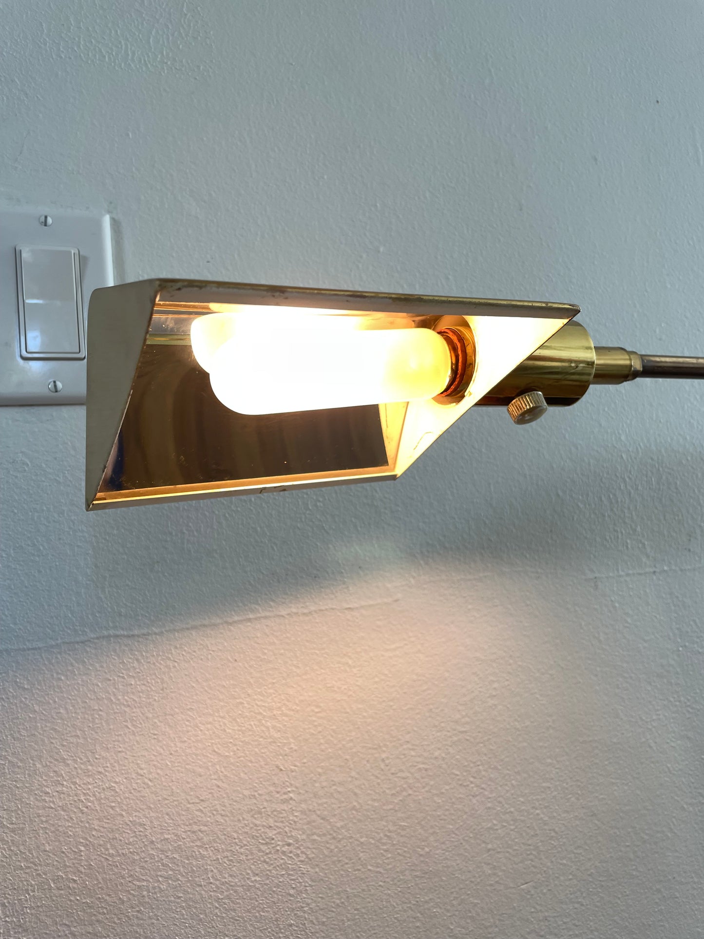 Mid 20th Century Koch & Lowy Brass Pharmacy Floor Reading Lamp With Dimmer