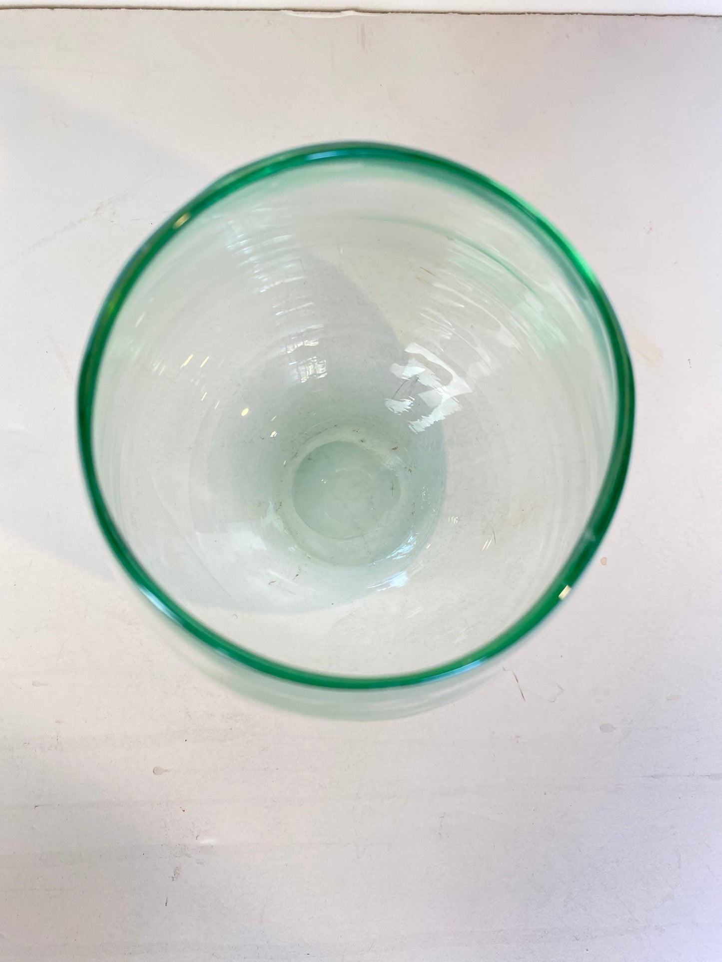 Vintage Hand-Blown Pale Turquoise Glass Vase, Tapered Form