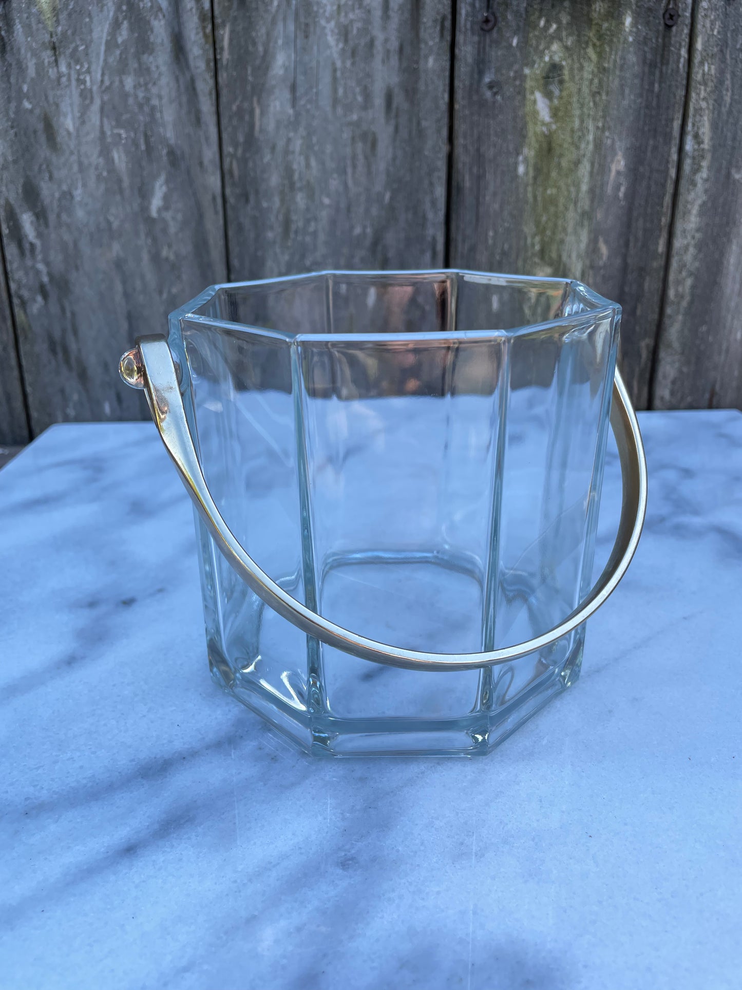 1980s Vintage Luminarc Arcoroc Octime Glass Ice Bucket