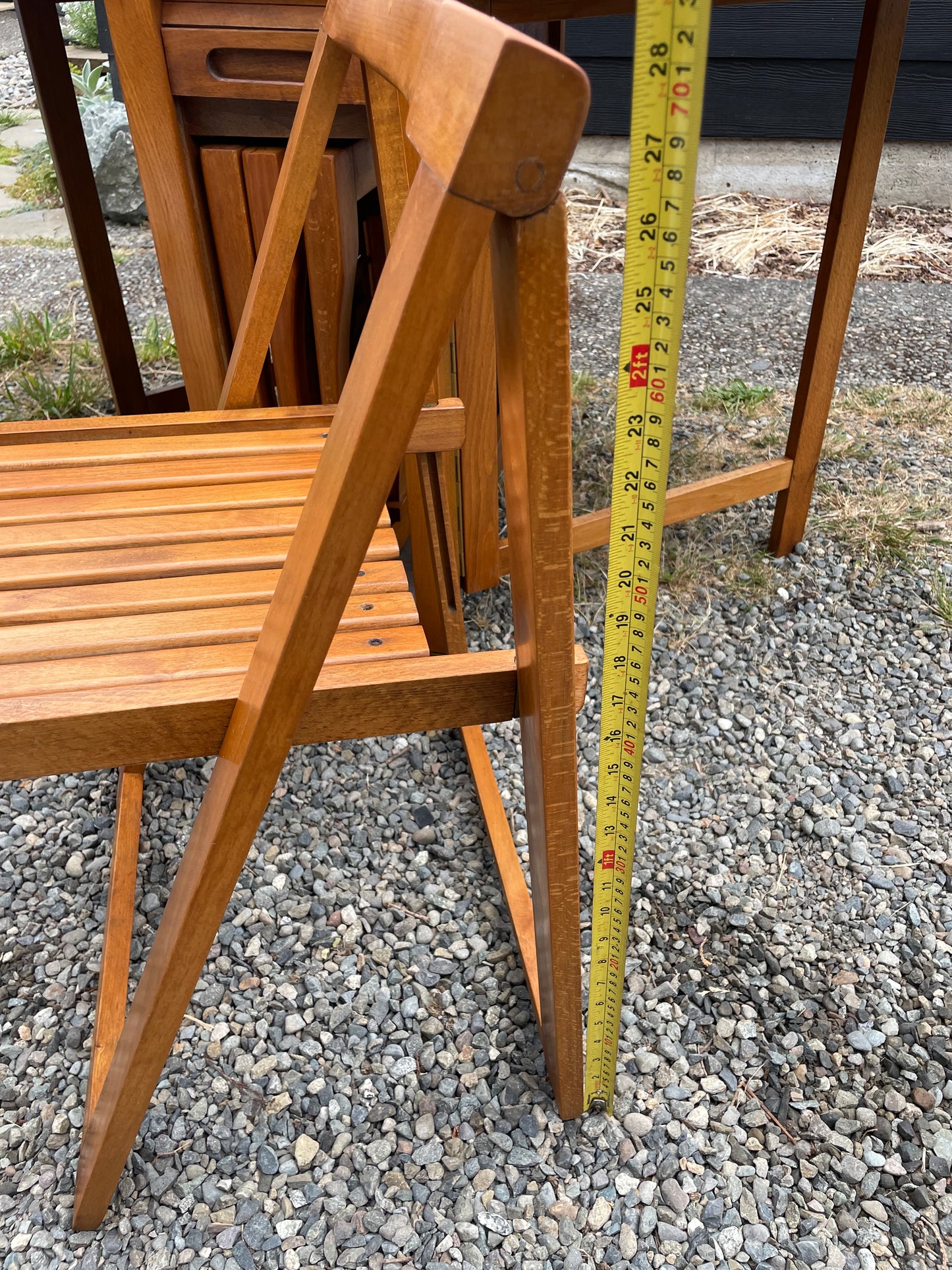 Mid 20th Century Romanian Drop Leaf Dining Table & 4 Chairs