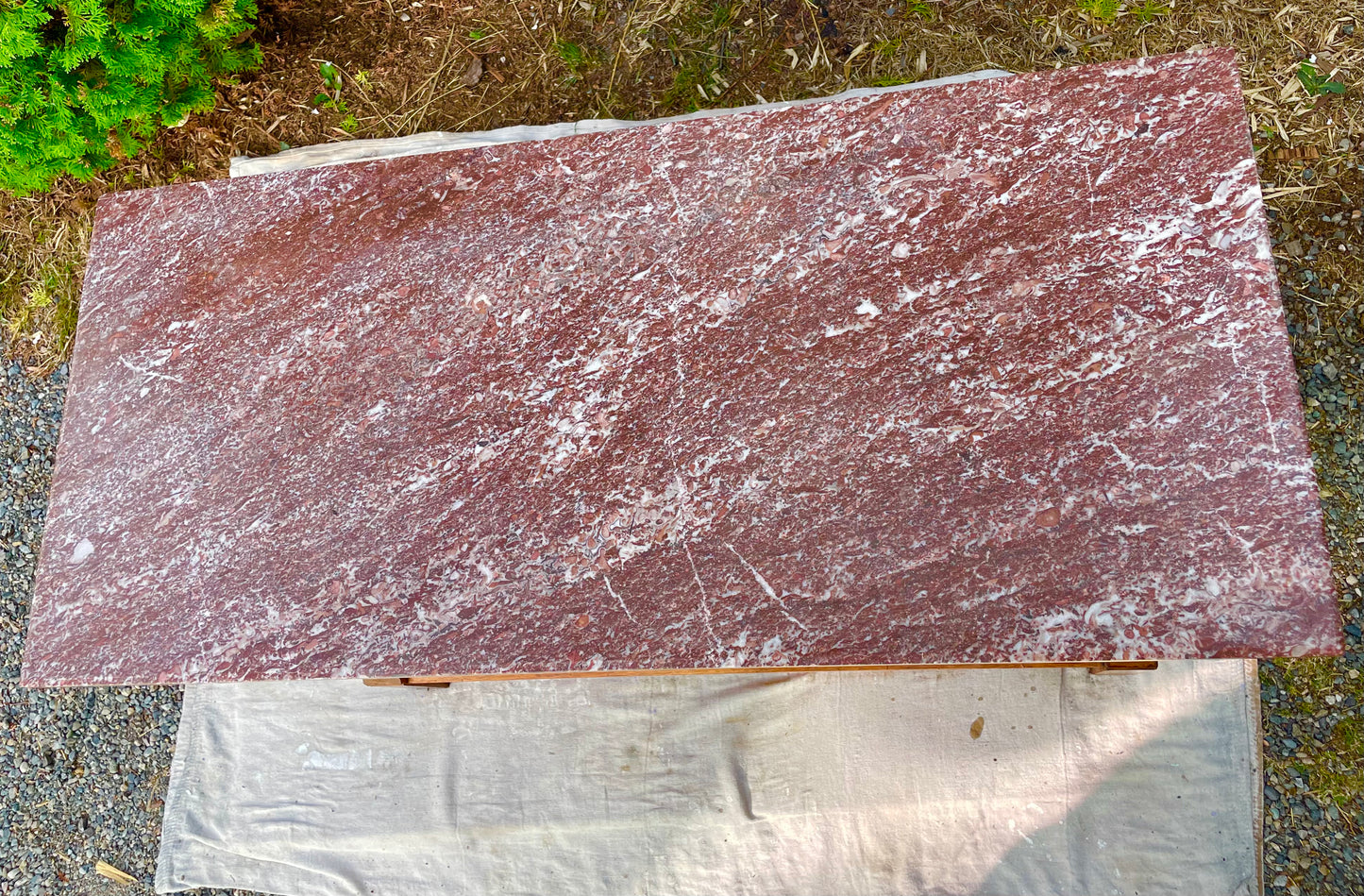 Early 20th Century Victorian Oxblood Marble 5 Drawer Chest Dresser