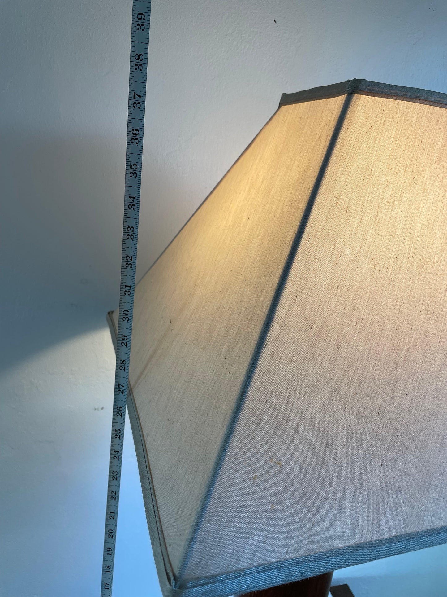 Mid 20th Century Minimalist Modern Walnut Cylinder Table Lamp