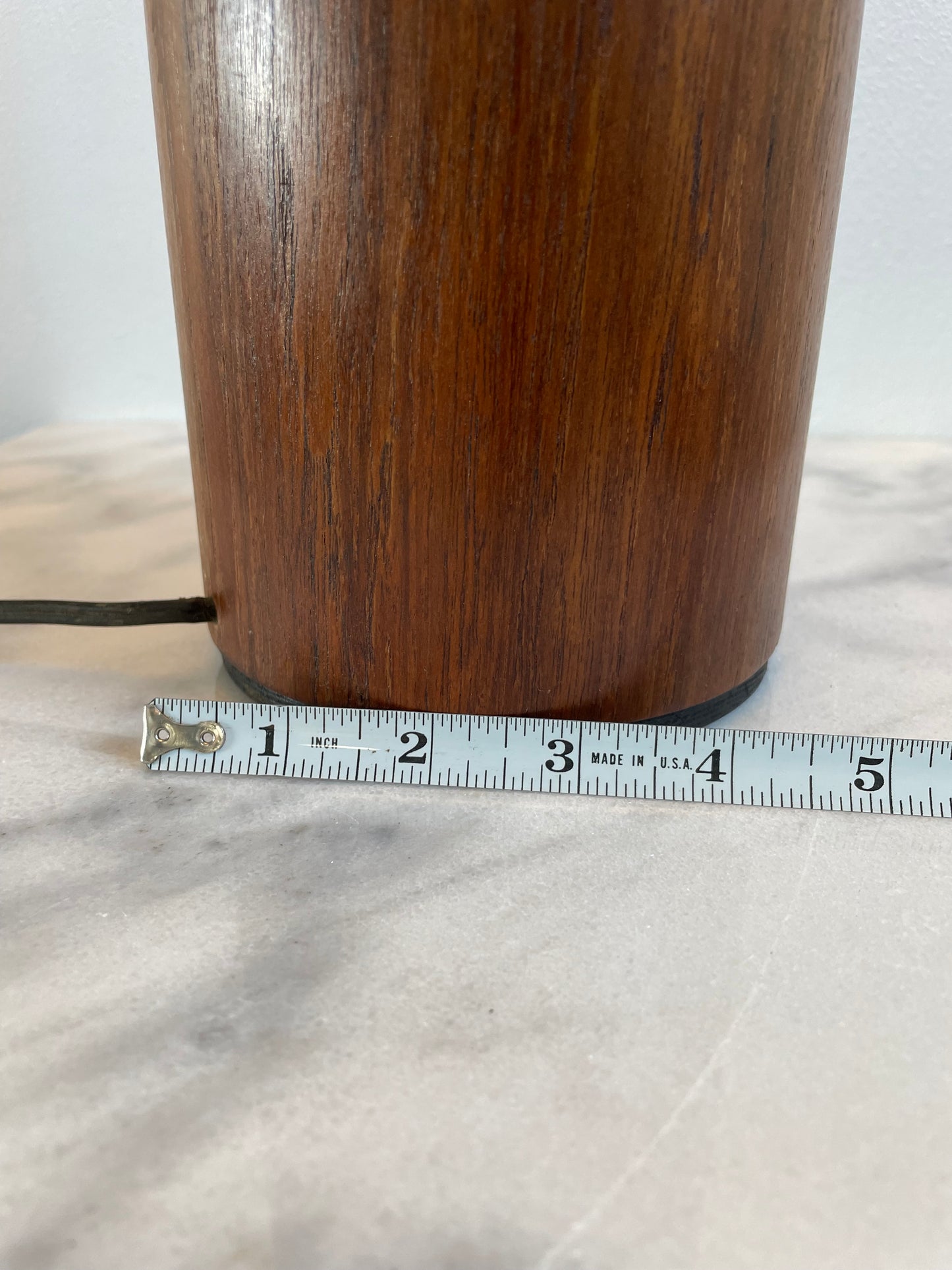 Mid 20th Century Minimalist Modern Walnut Cylinder Table Lamp