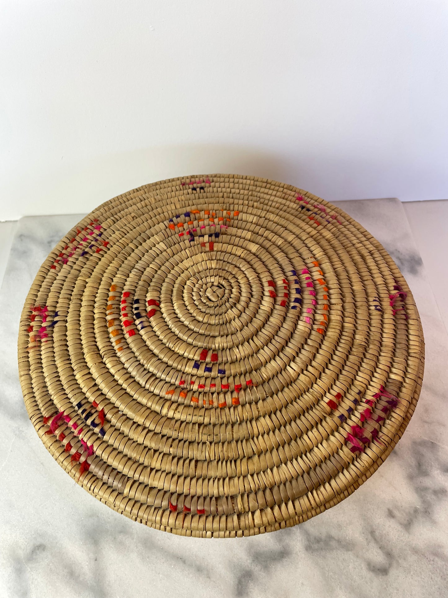 Vintage Woven Storage Basket With Lid