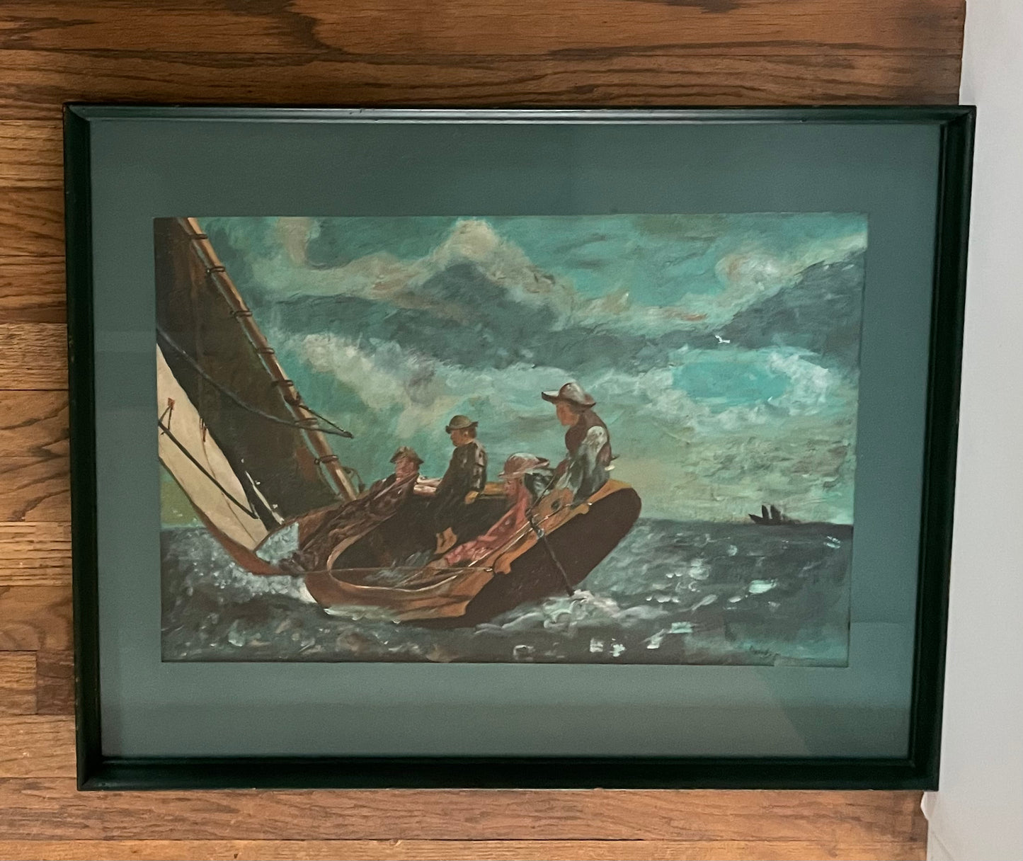 Vintage Seascape Sailing Nautical Oil Painting - Framed Original Artwork
