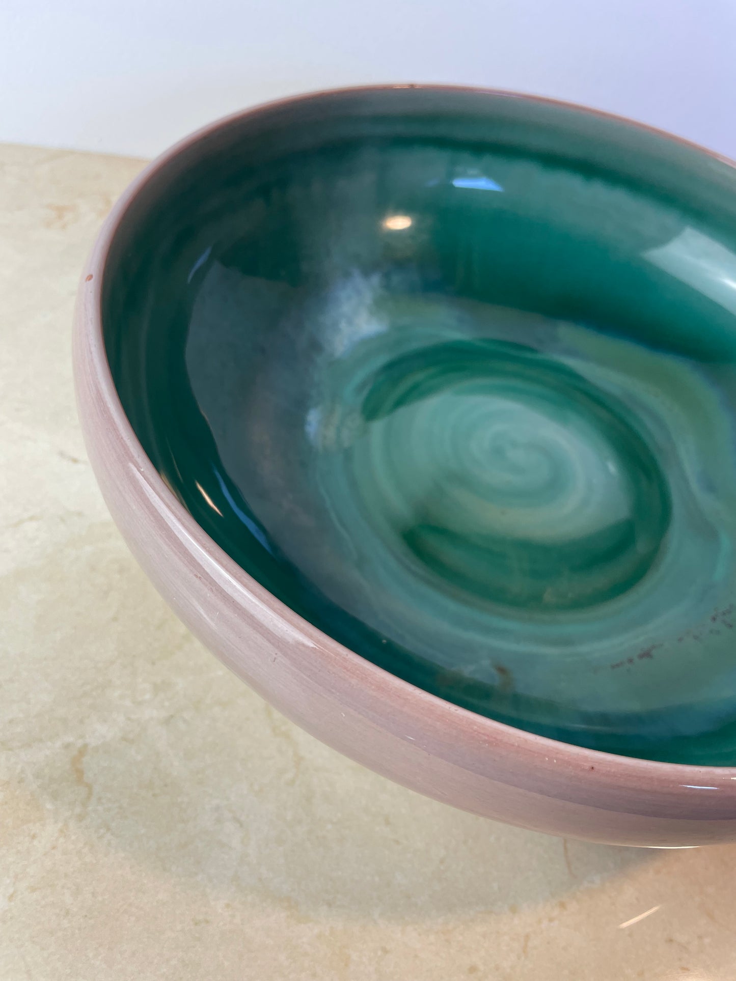Vintage Stangl Pottery Terra Rose Bowl, Mauve & Turquoise Swirl, Trenton Nj