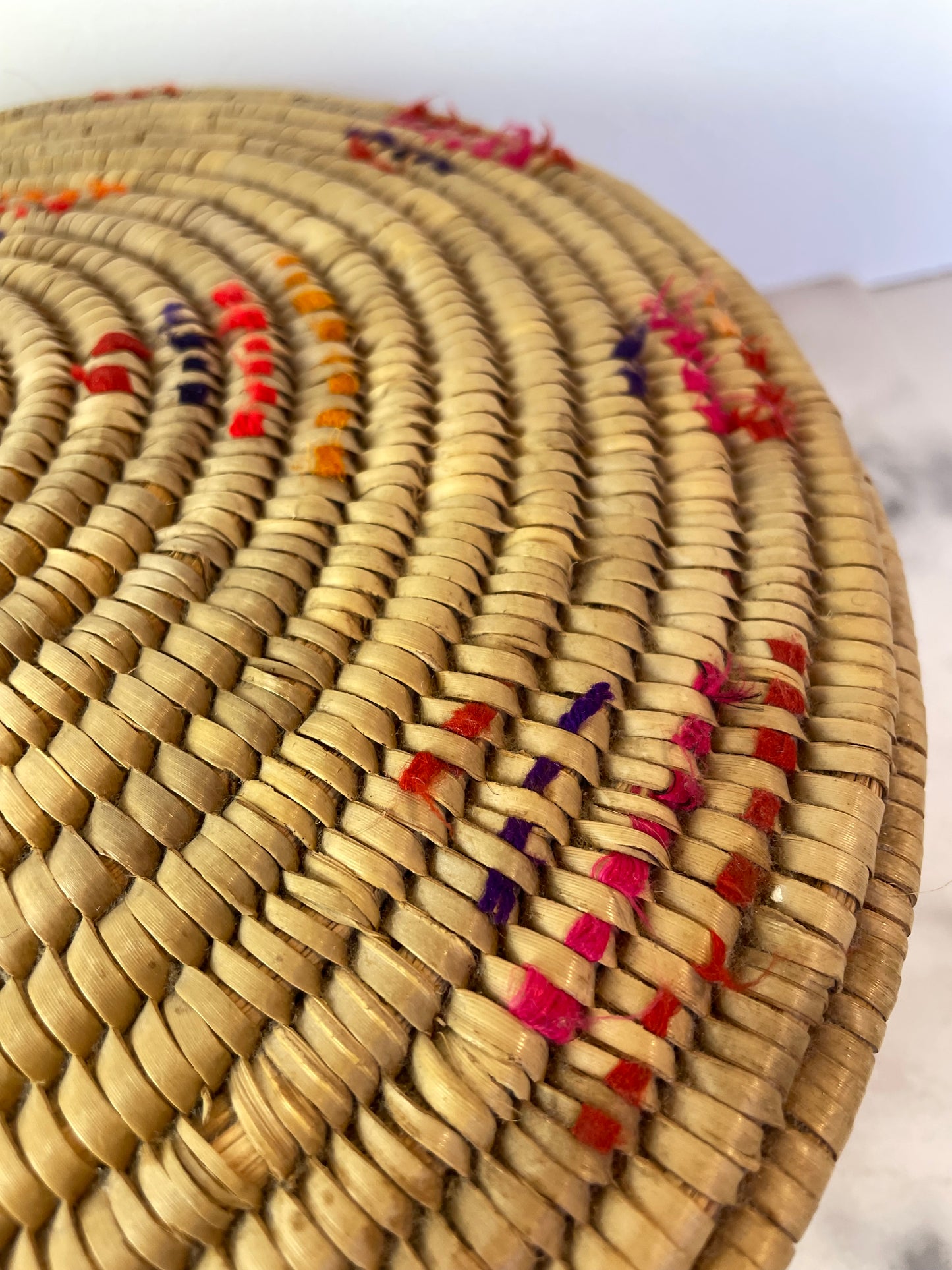 Vintage Woven Storage Basket With Lid