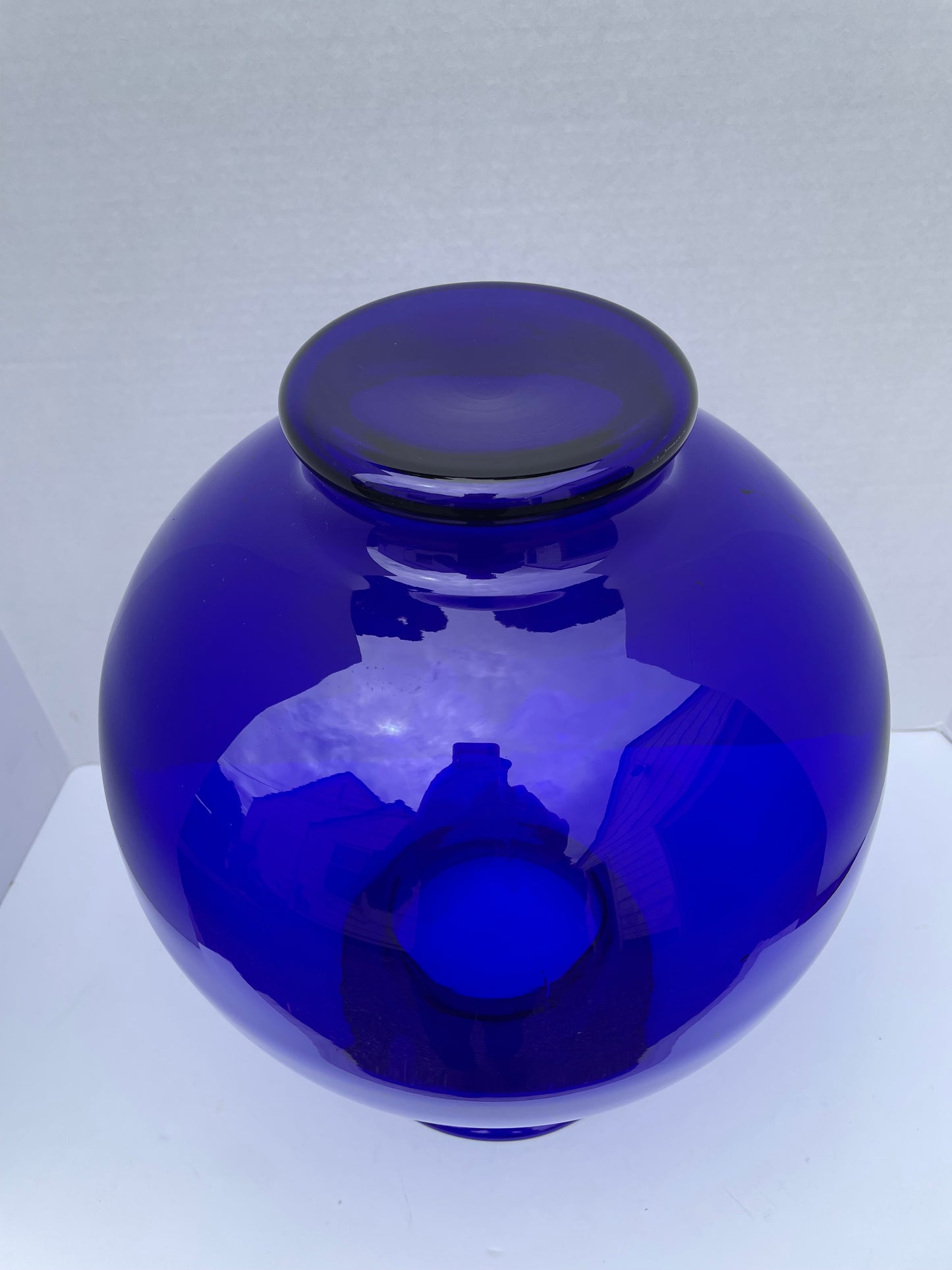 Vintage Large Cobalt Blue Hand Blown Glass Vase Glassware for Tiara Exclusives