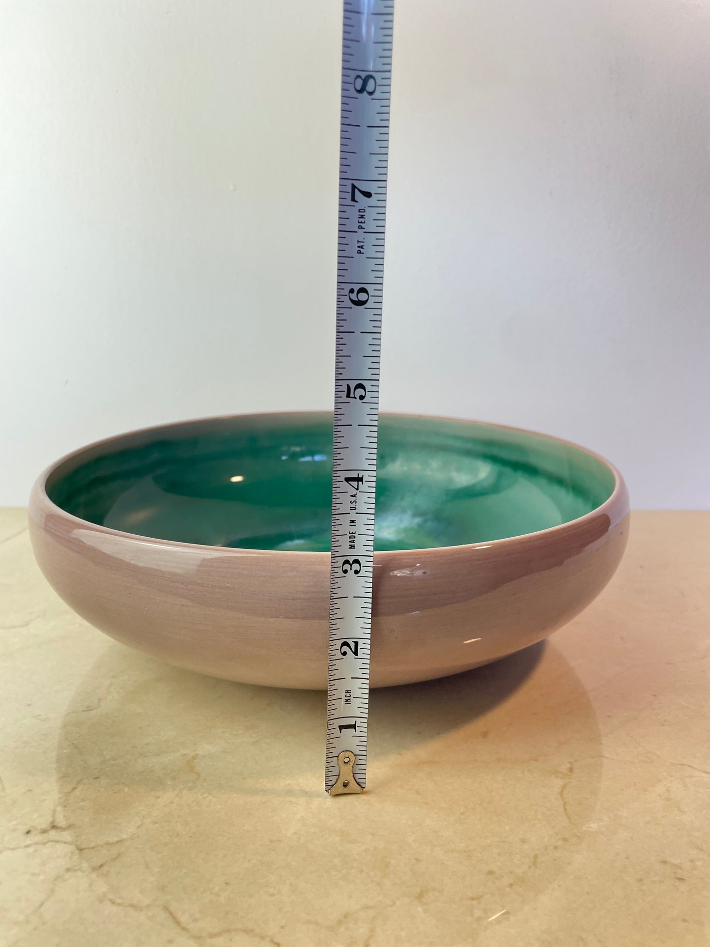 Vintage Stangl Pottery Terra Rose Bowl, Mauve & Turquoise Swirl, Trenton Nj