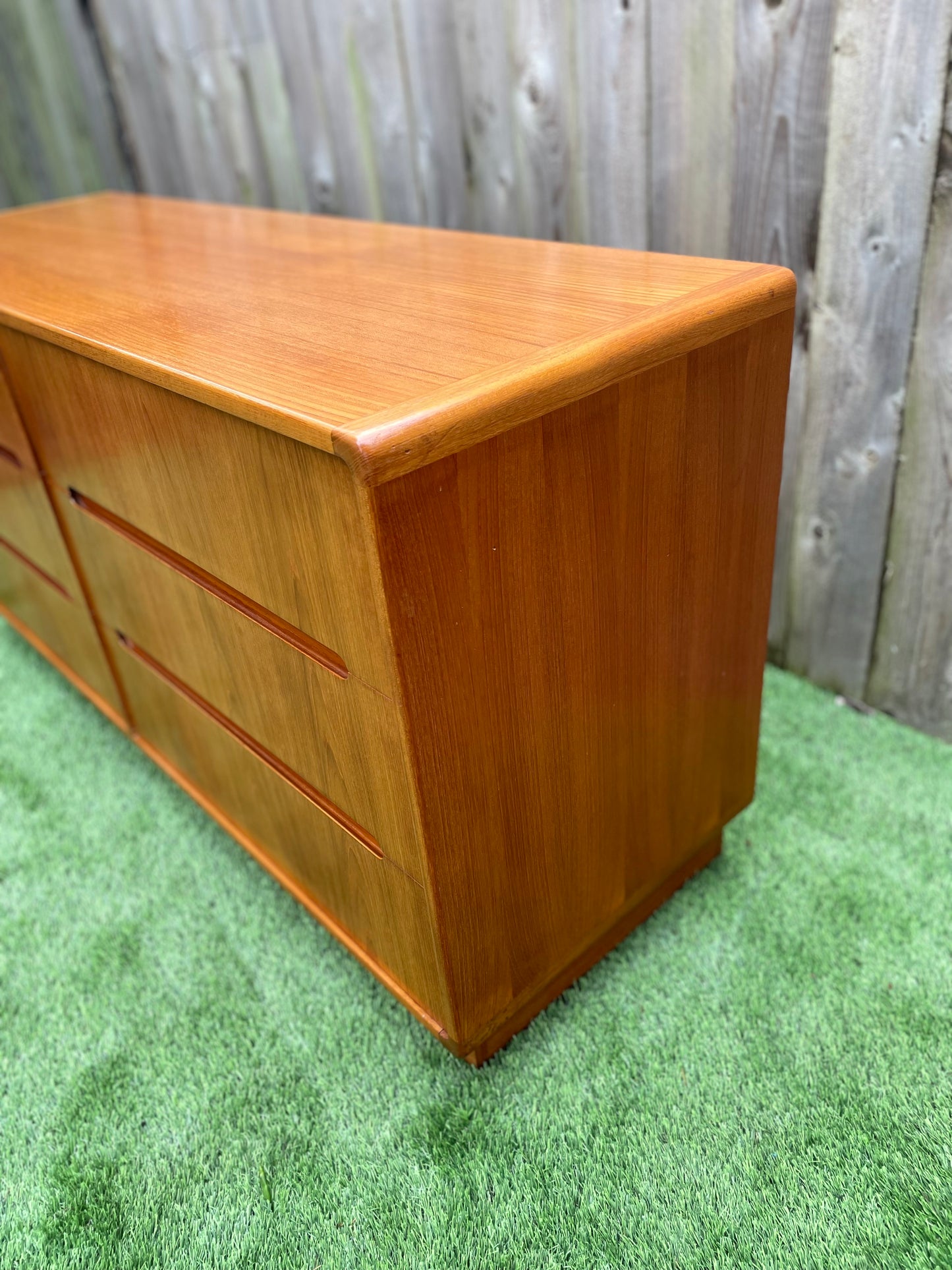 Mid 20th Century Danish Modern Teak Six-Drawer Lowboy Dresser