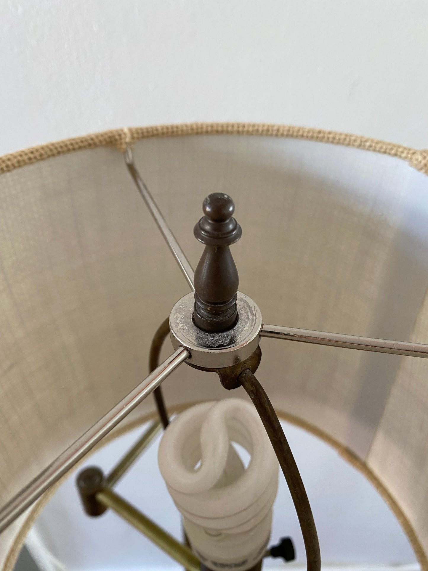 Vintage Brass Swing-Arm Library/Reading Floor Lamp
