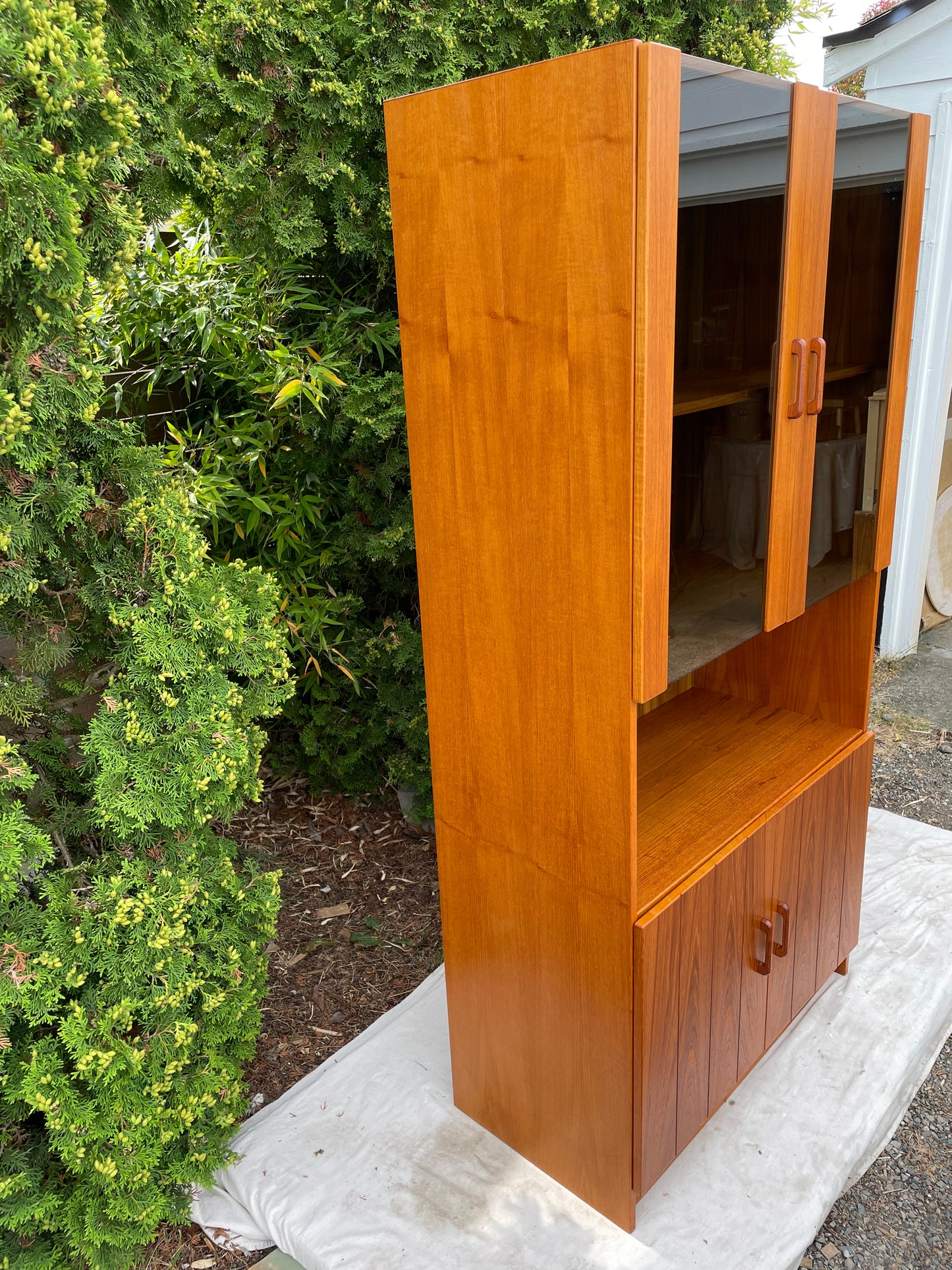 Danish Modern Teak & Smoked Glass Cabinet