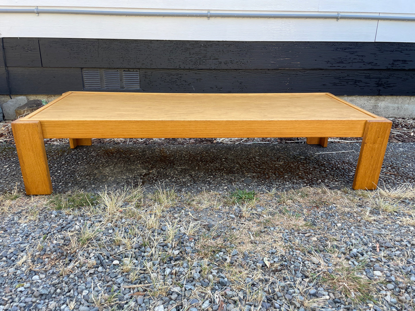 1970s Late Modern Japanese Style Low Oak Coffee Table in the Style of Tage Poulsen