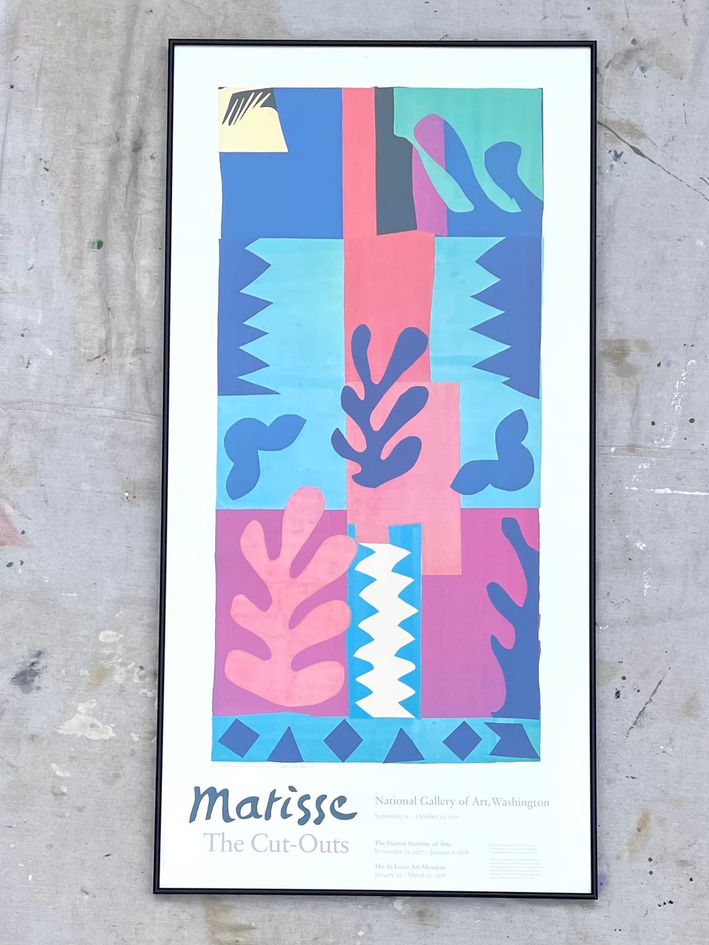 1977 Matisse the Cut-Outs Exhibition Poster — La Vis, National Gallery of Art, Framed Vintage Lithograph