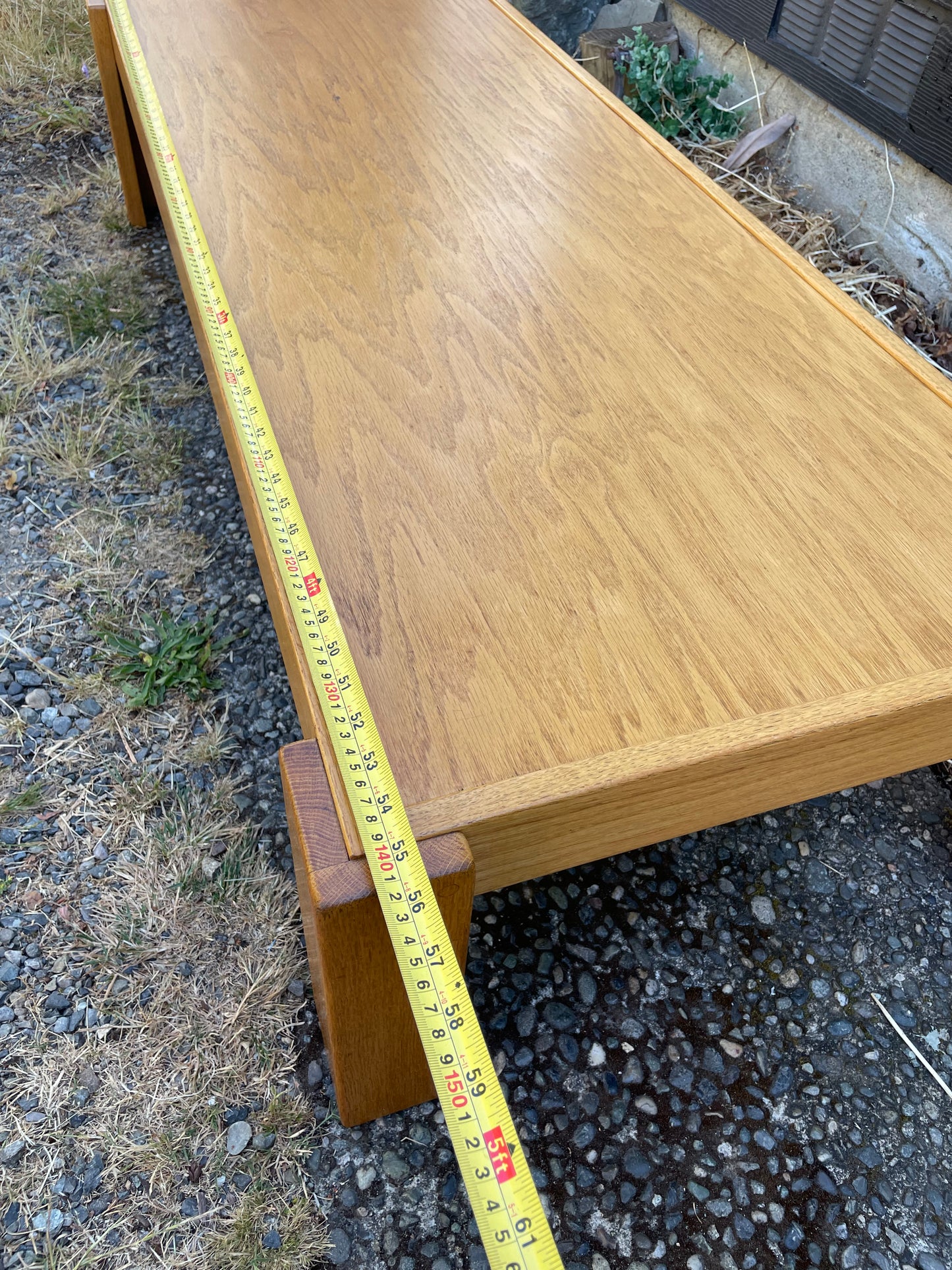 1970s Late Modern Japanese Style Low Oak Coffee Table in the Style of Tage Poulsen