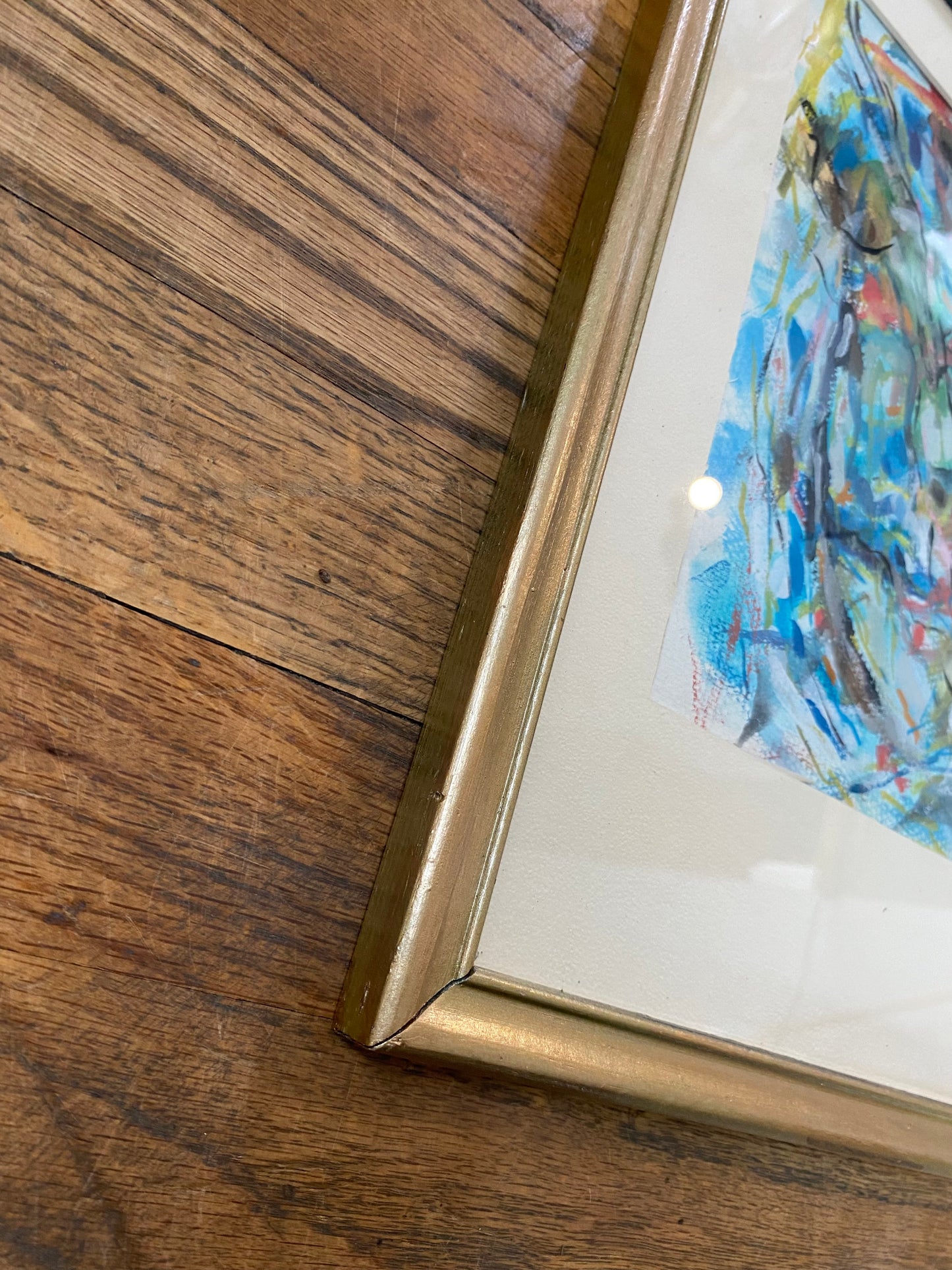 Original Framed Abstract Expressionist Watercolor on Paper by Francisco Peña